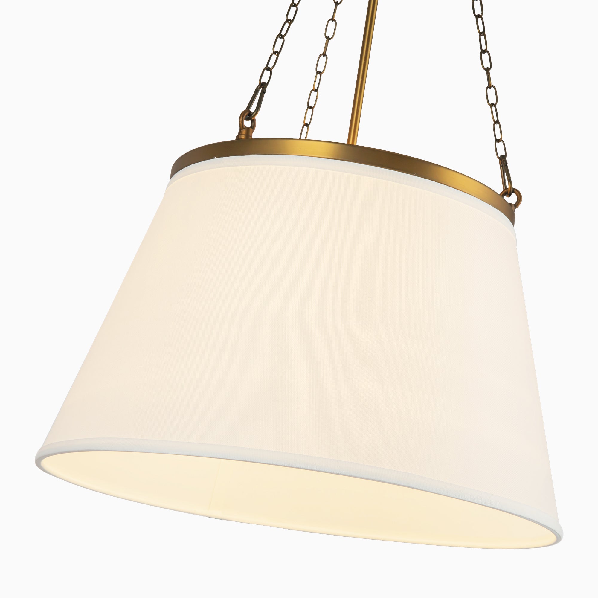 Reynold 18" 1 Light Pendant in Aged Gold/White Linen