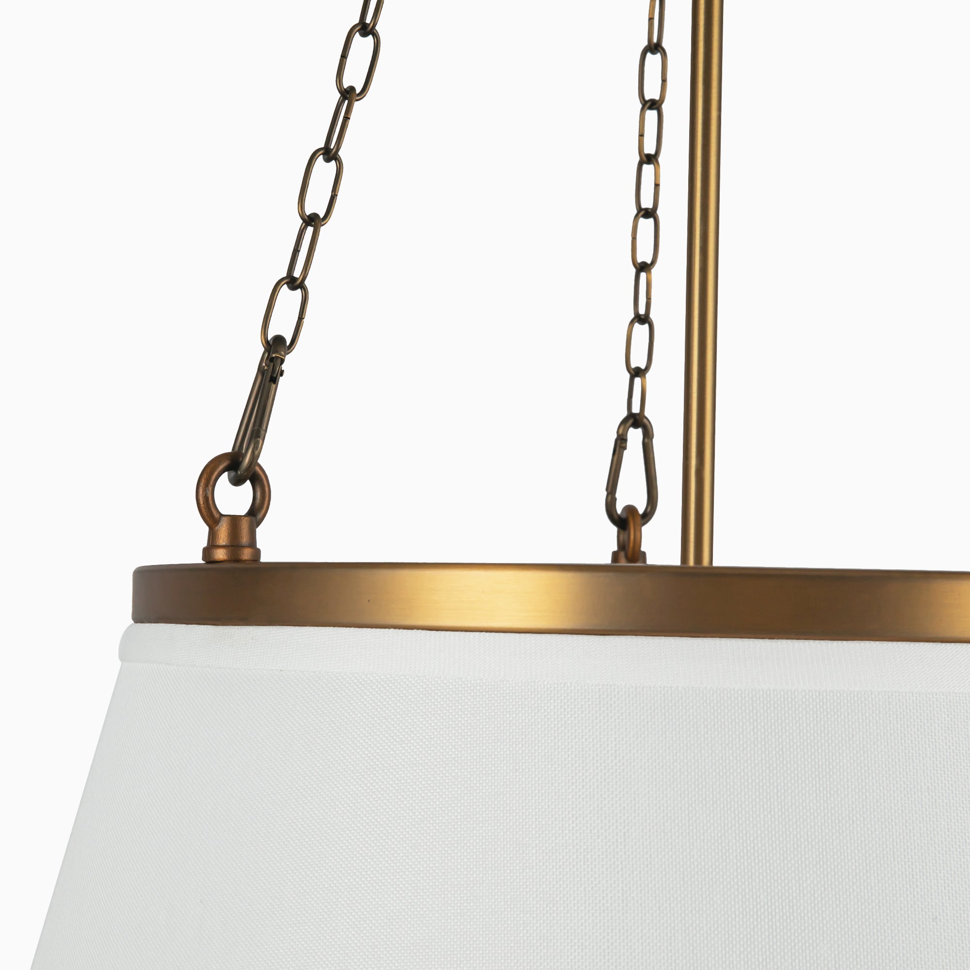 Reynold 18" 1 Light Pendant in Aged Gold/White Linen
