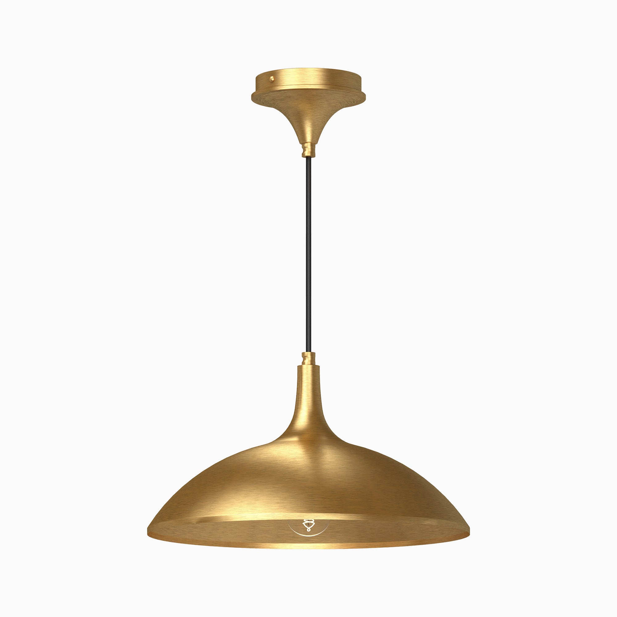 Yvette 14" 1 Light Pendant in Brushed Gold
