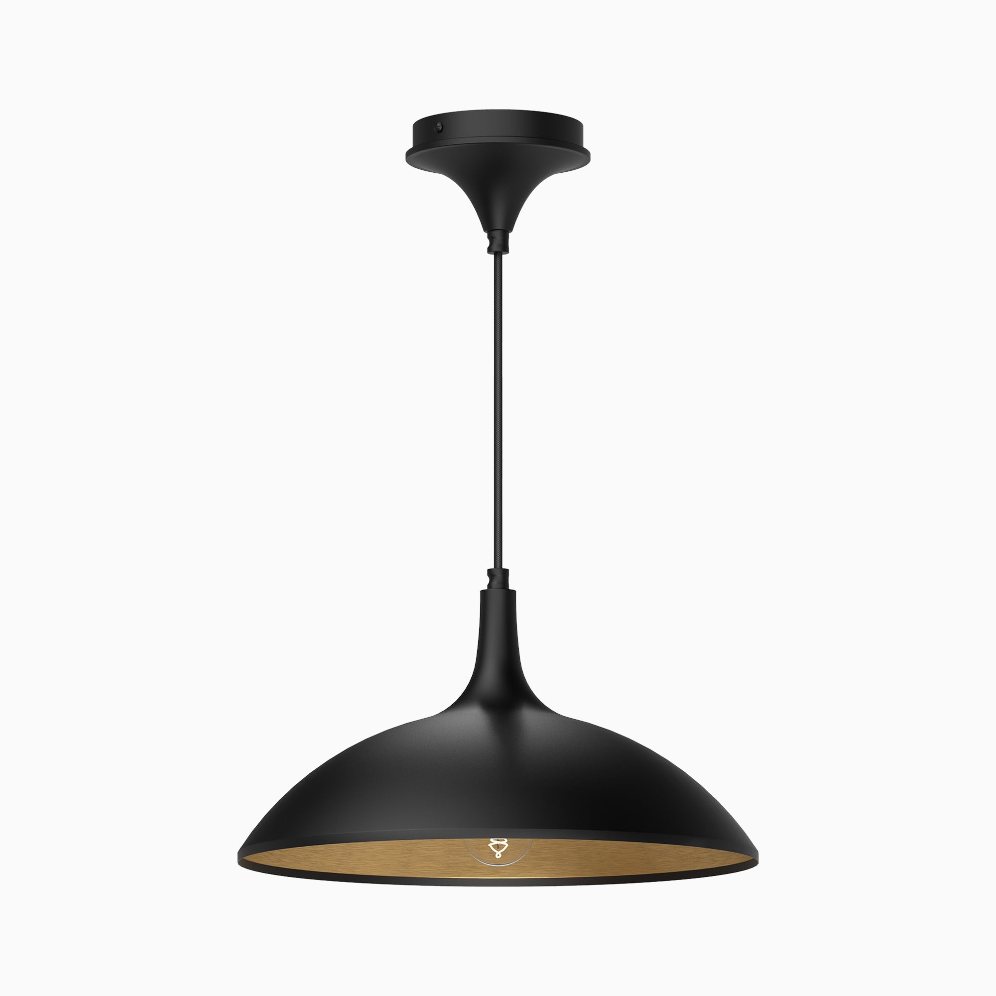 Yvette 14" 1 Light Pendant in Matte Black