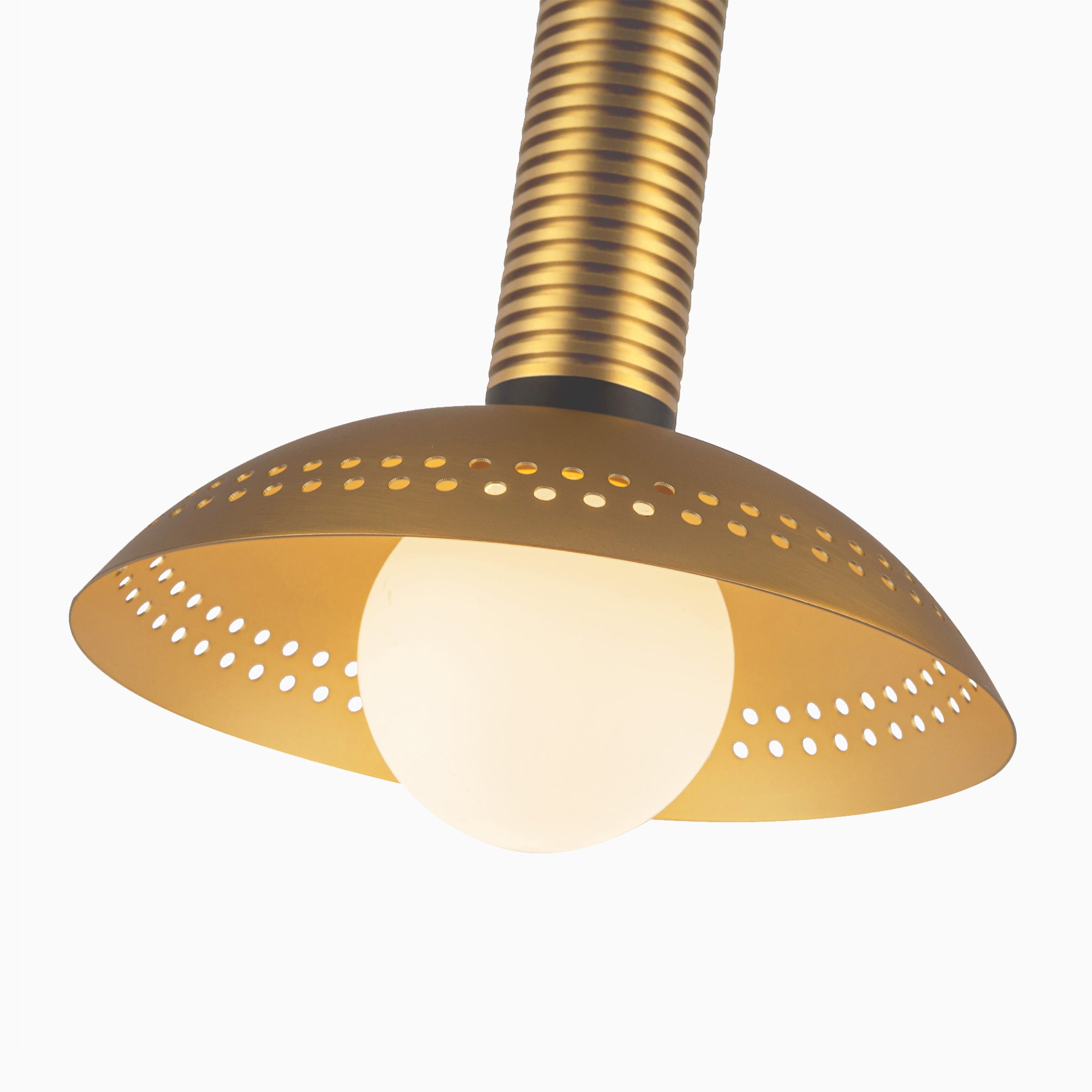 Raina 9" LED Pendant in Brushed Gold/Opal Glass