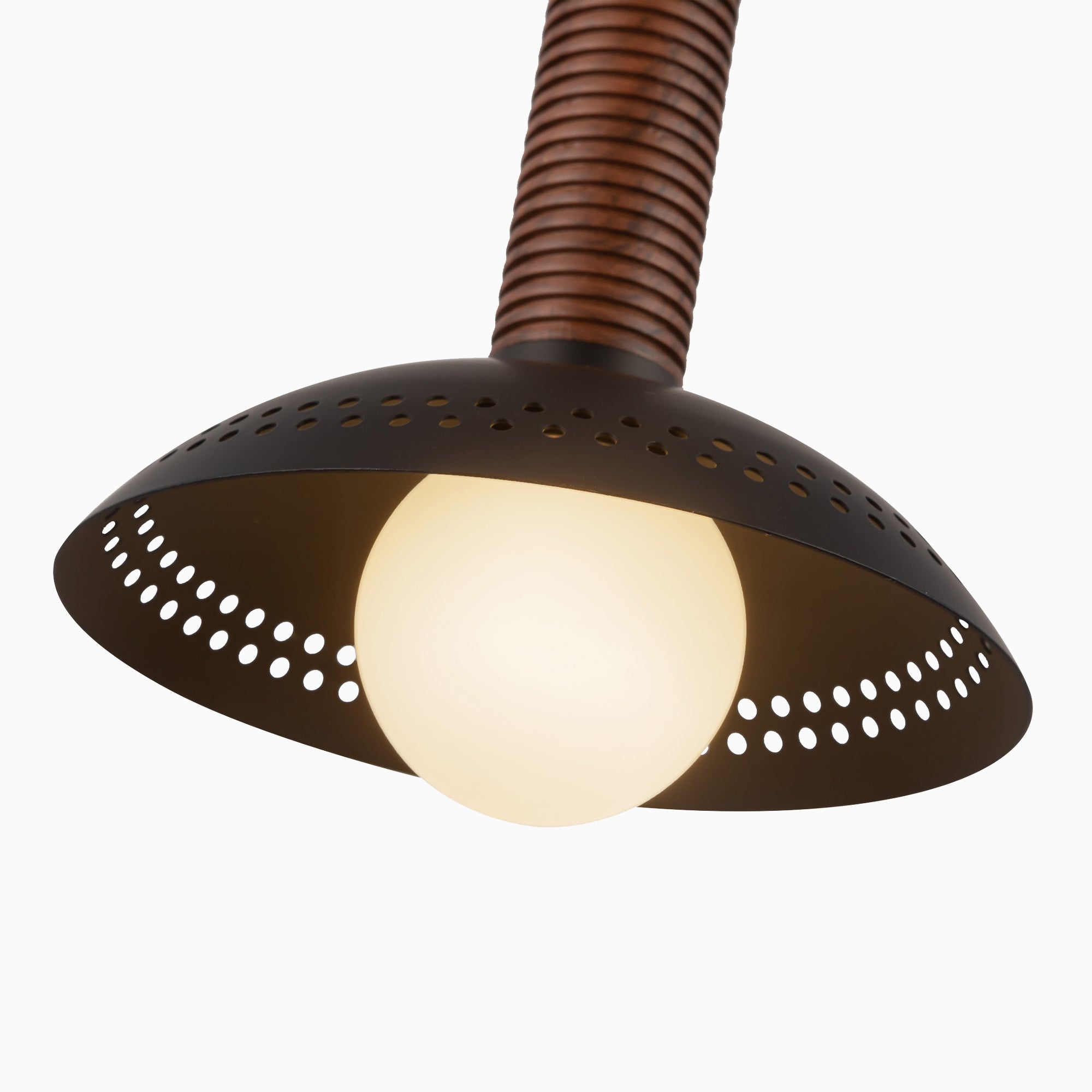 Raina 9" LED Pendant in Matte Black/Opal Glass