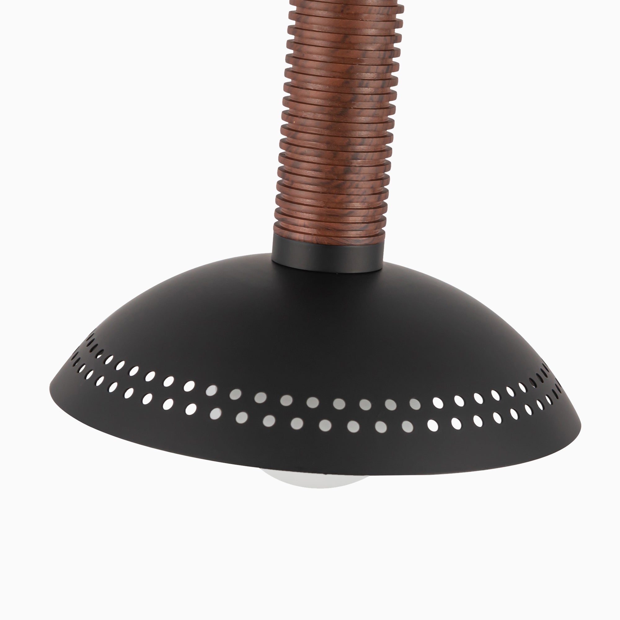 Raina 9" LED Pendant in Matte Black/Opal Glass