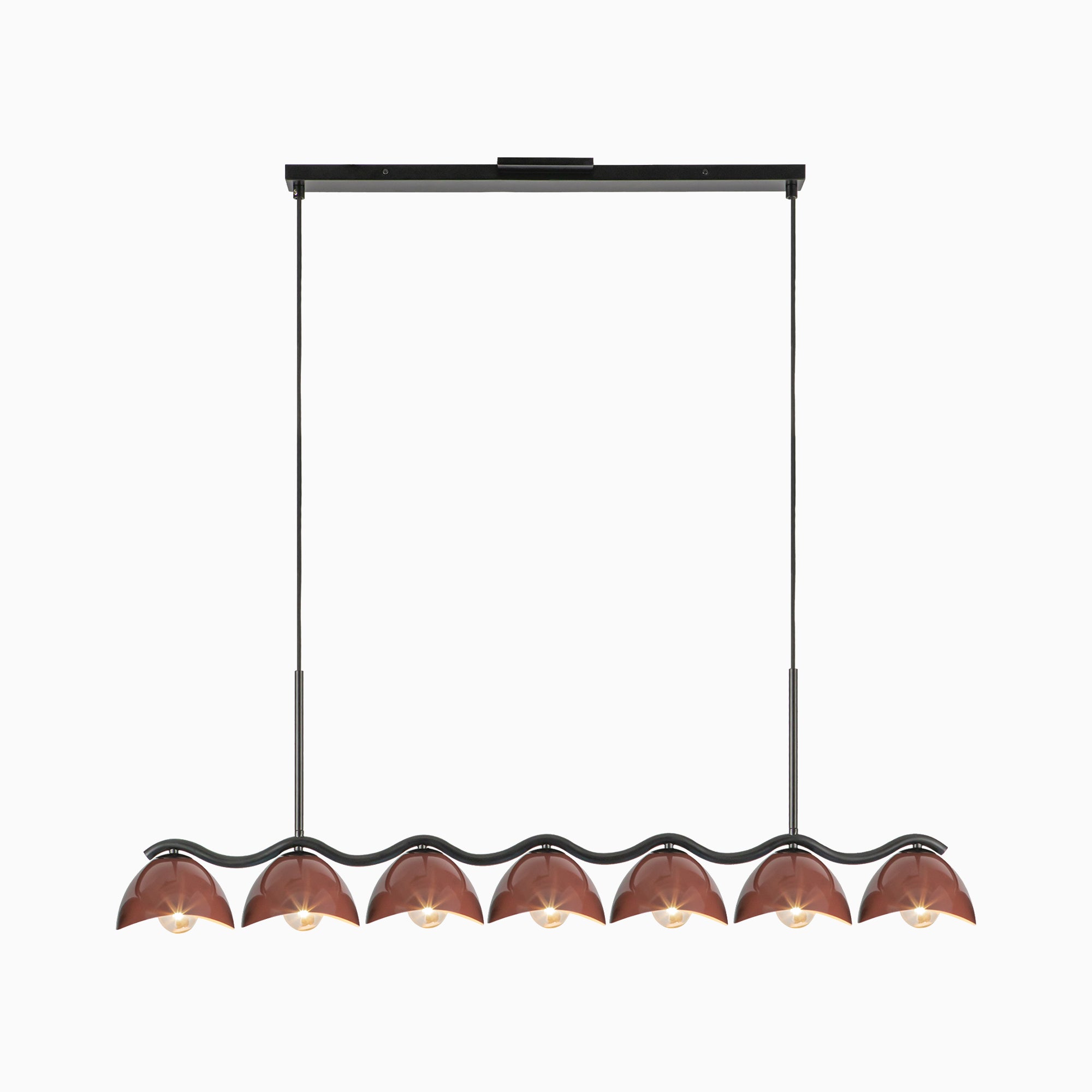 Erza 42" Socket Linear Pendant in Black/Burgundy