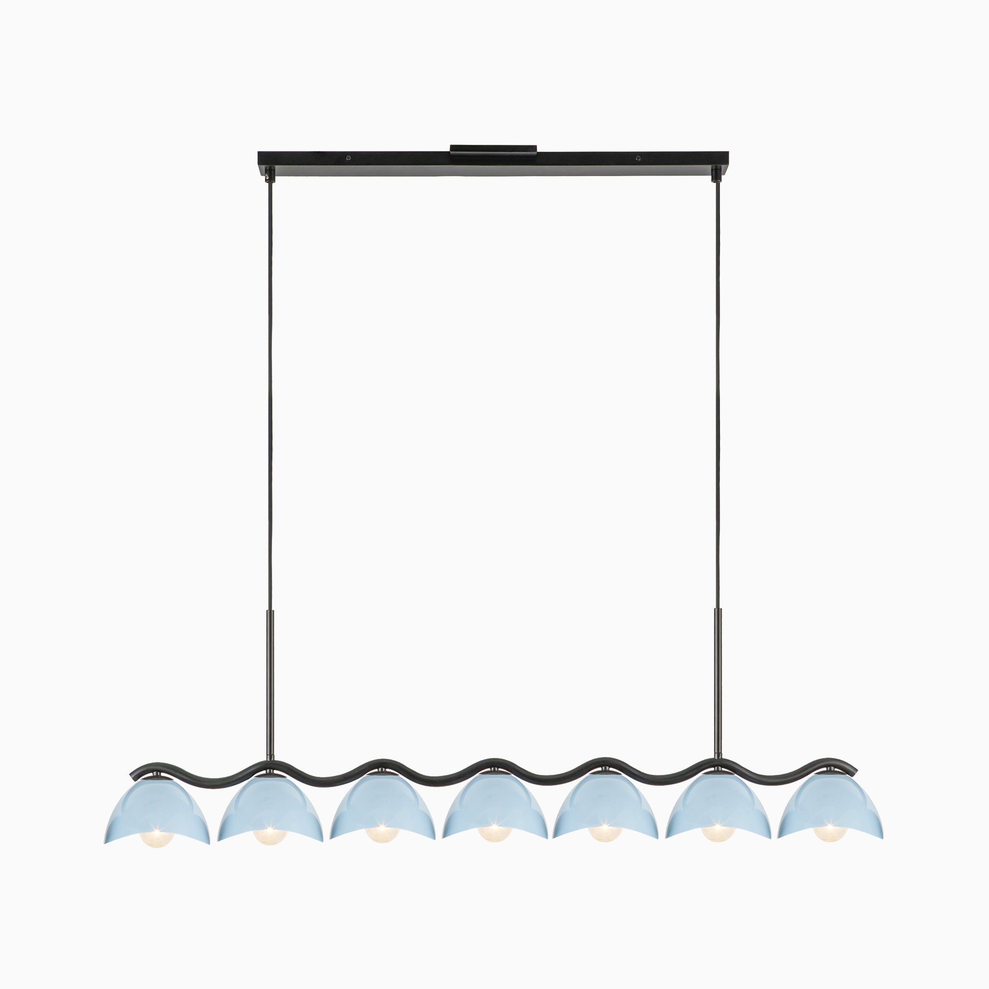 Erza 42" Socket Linear Pendant in Black/Cerulean