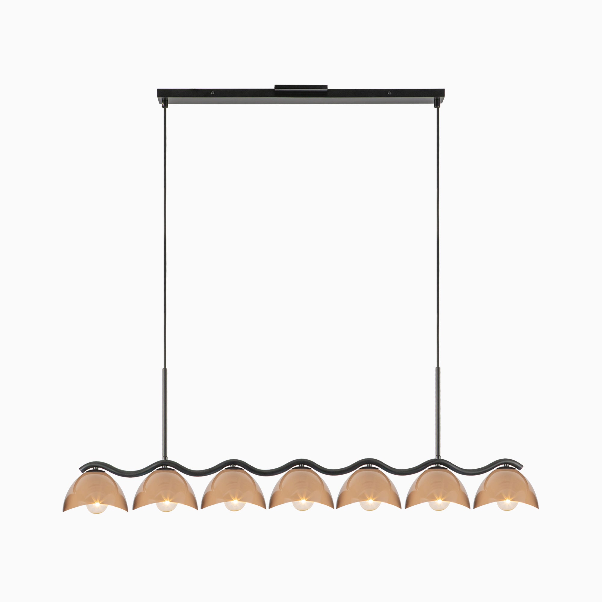 Erza 42" Socket Linear Pendant in Black/Peach