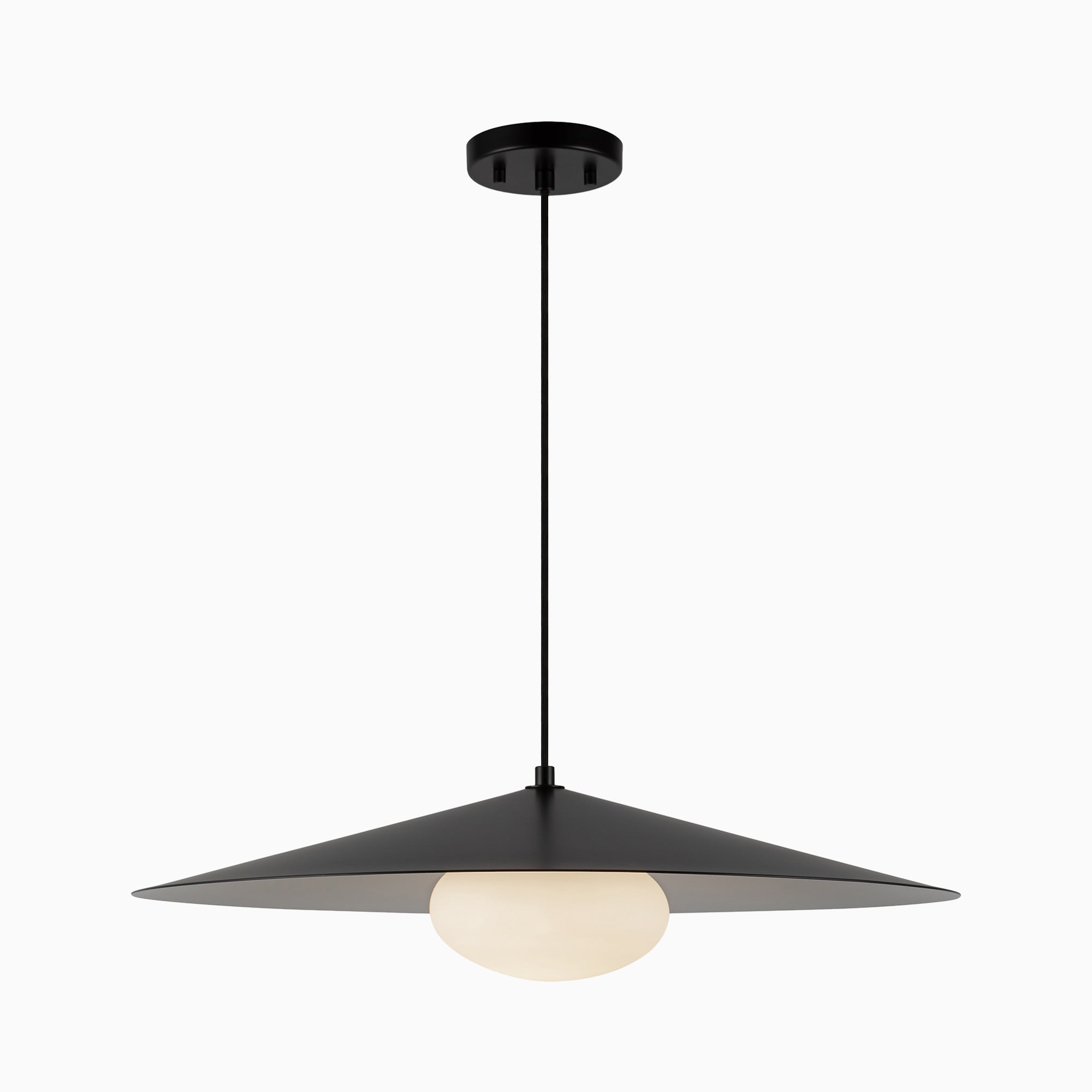 Tahlia 24" Metal LED Pendant in Black/White