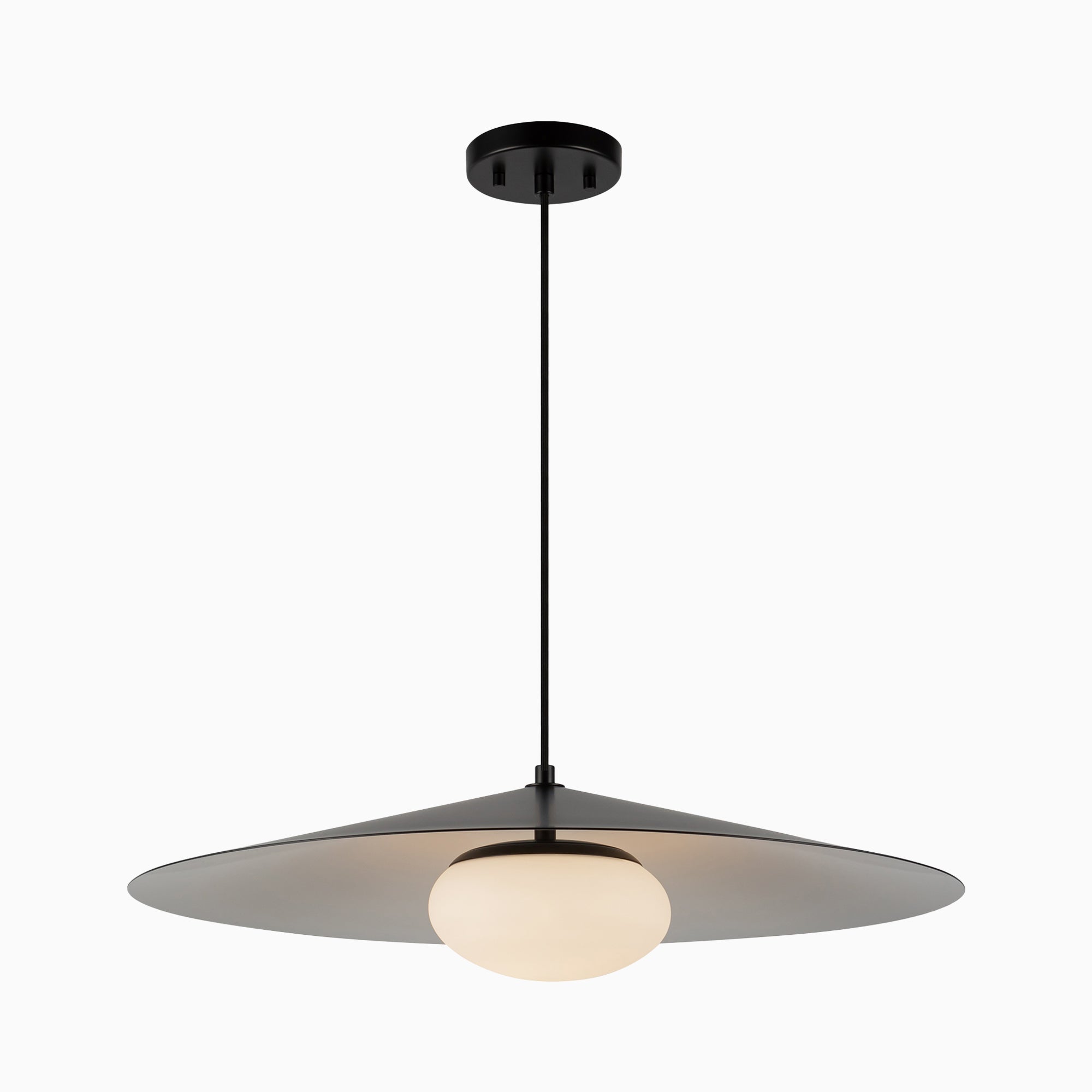 Tahlia 24" Metal LED Pendant in Black/White