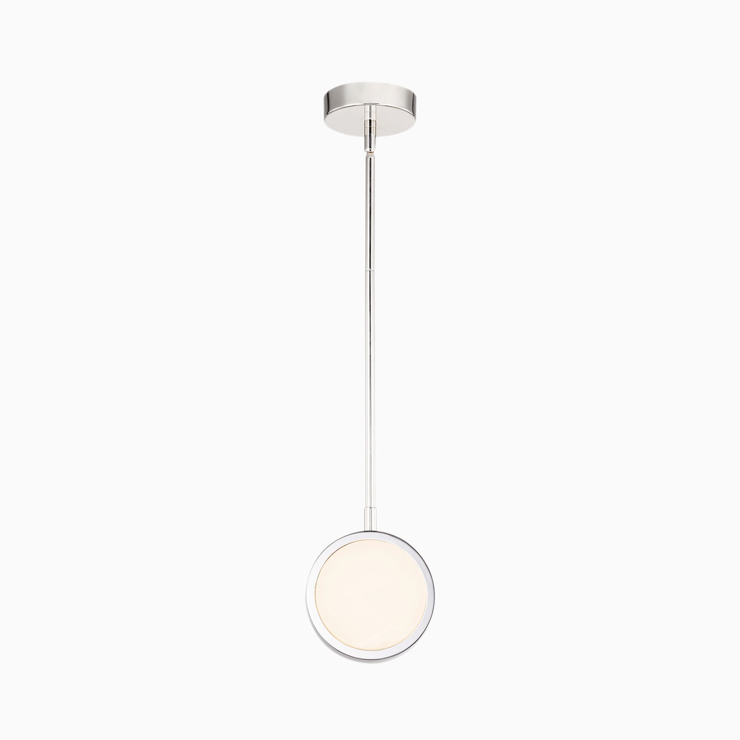 Ayla 6" LED Pendant in Polished Nickel/Alabaster