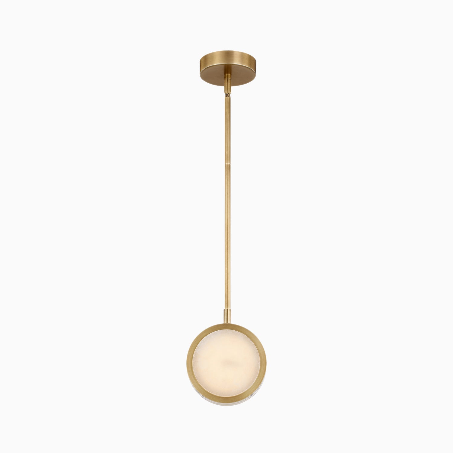 Ayla 6" LED Pendant in Vintage Brass/Alabaster