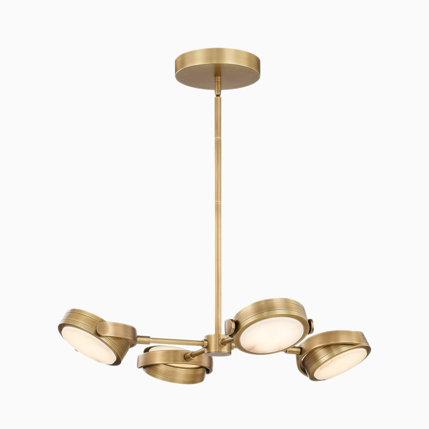 Ayla 28" LED Pendant in Vintage Brass/Alabaster