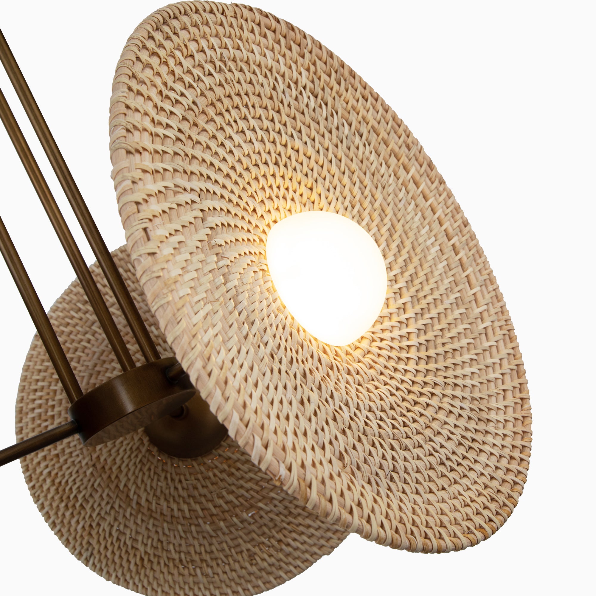 Lumira 18" LED Pendant in Vintage Brass/Woven