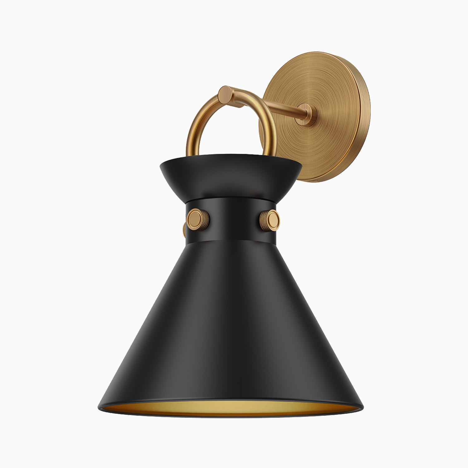 Brennan 9" 1 Light Wall/Vanity Light in Aged Gold/Matte Black