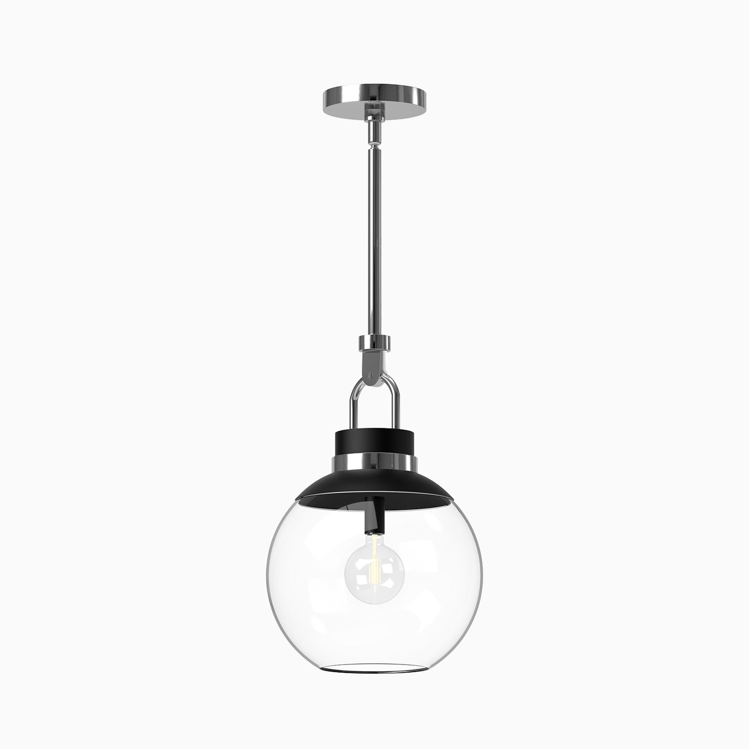 Eugene 12" 1 Light Pendant in Chrome/Clear Glass