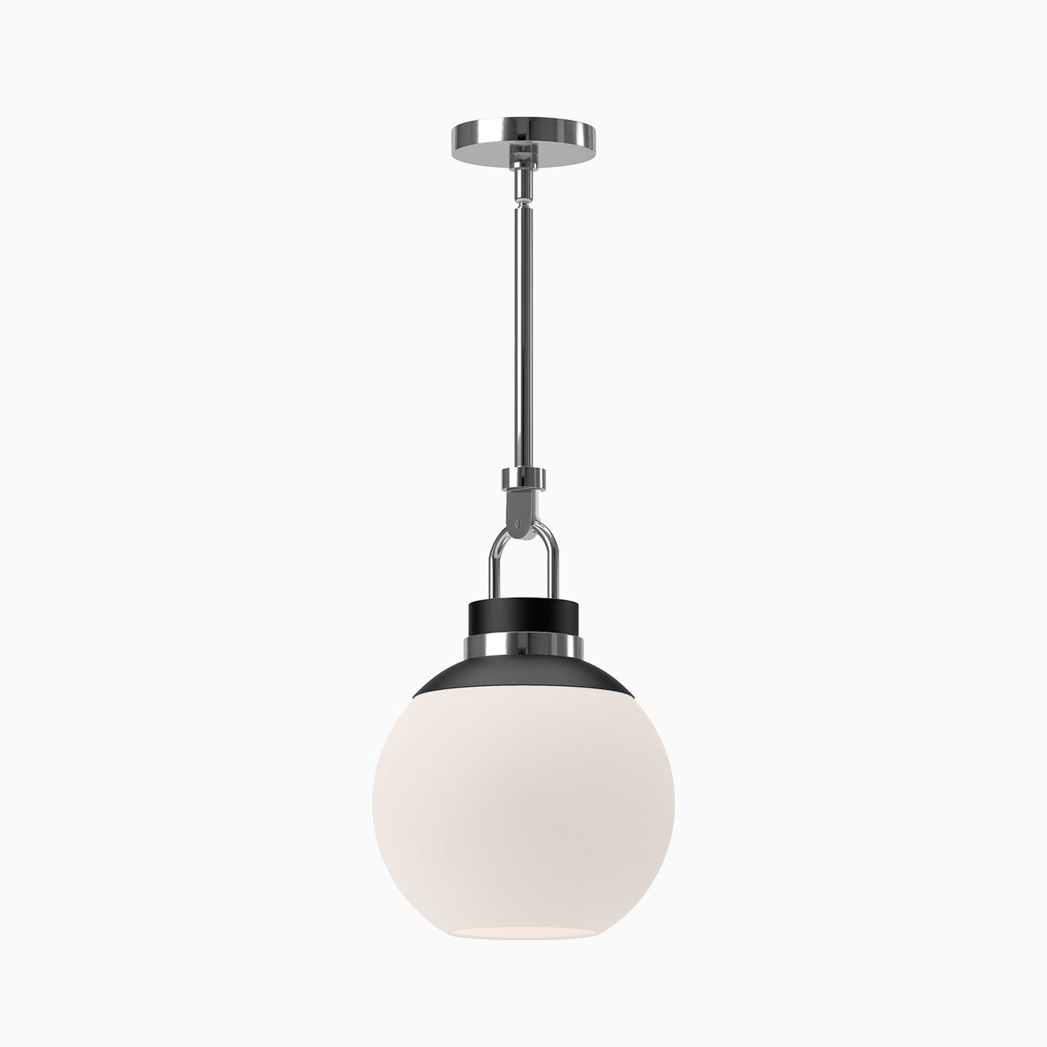 Eugene 12" 1 Light Pendant in Chrome/Opal Matte Glass