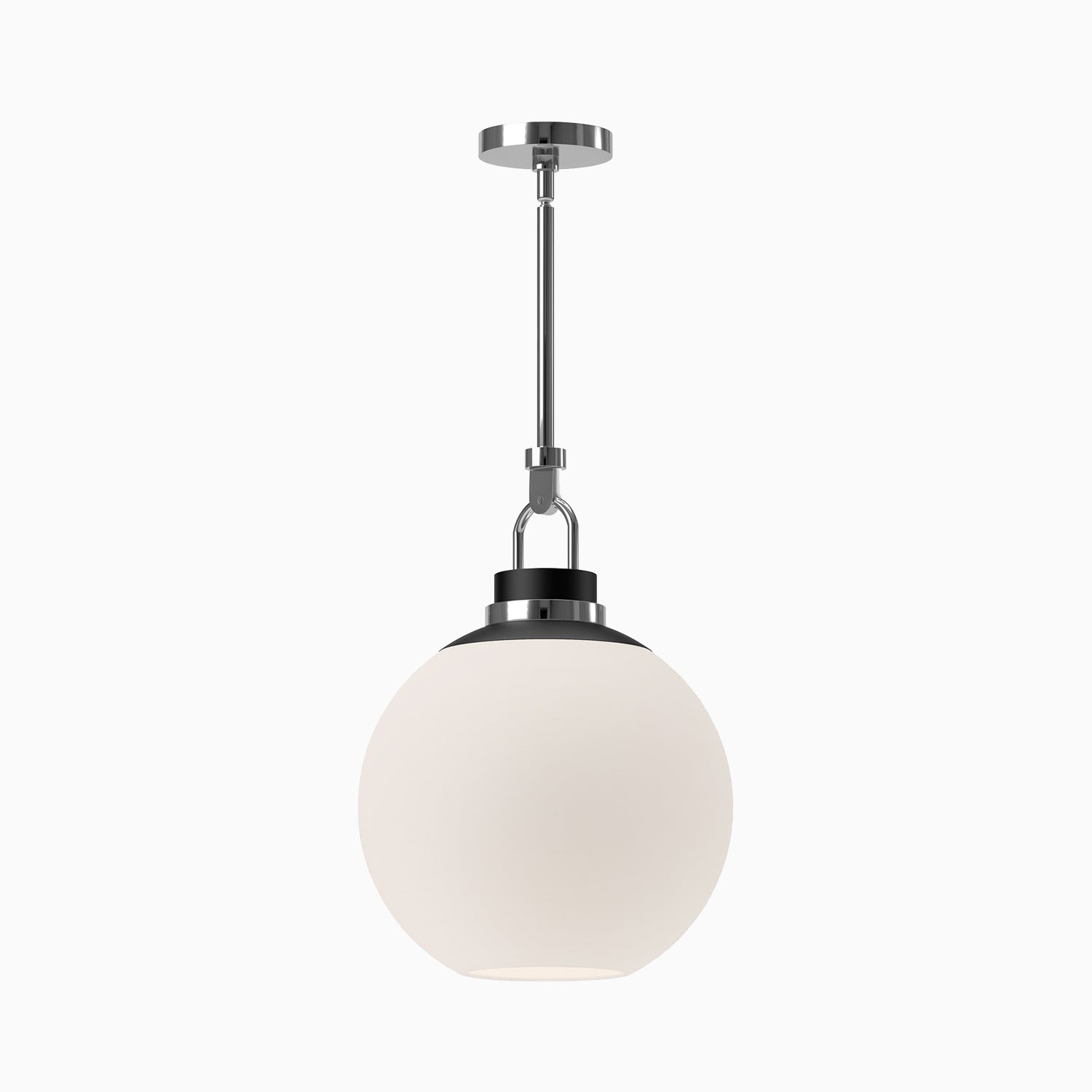 Eugene 16" 1 Light Pendant in Chrome/Opal Matte Glass