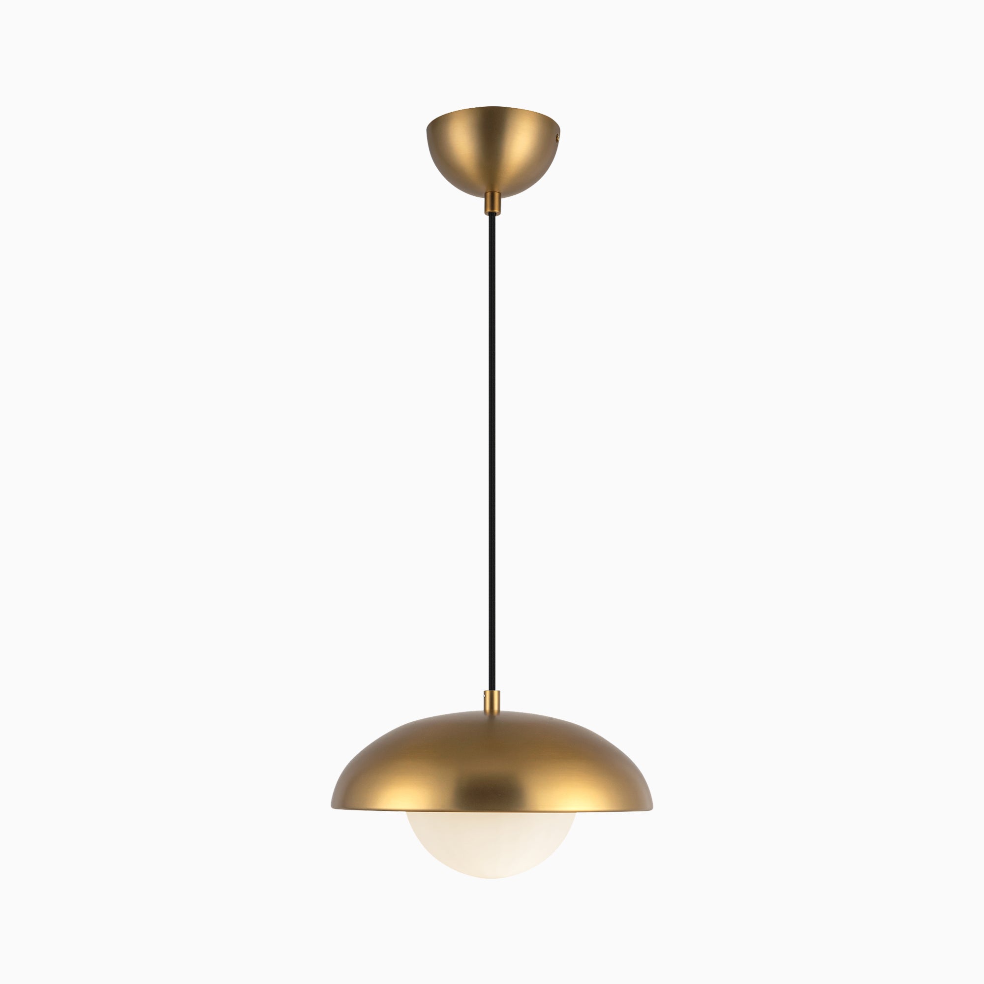 Harriet 11" 1 Light Pendant in Aged Gold/Opal Matte Glass