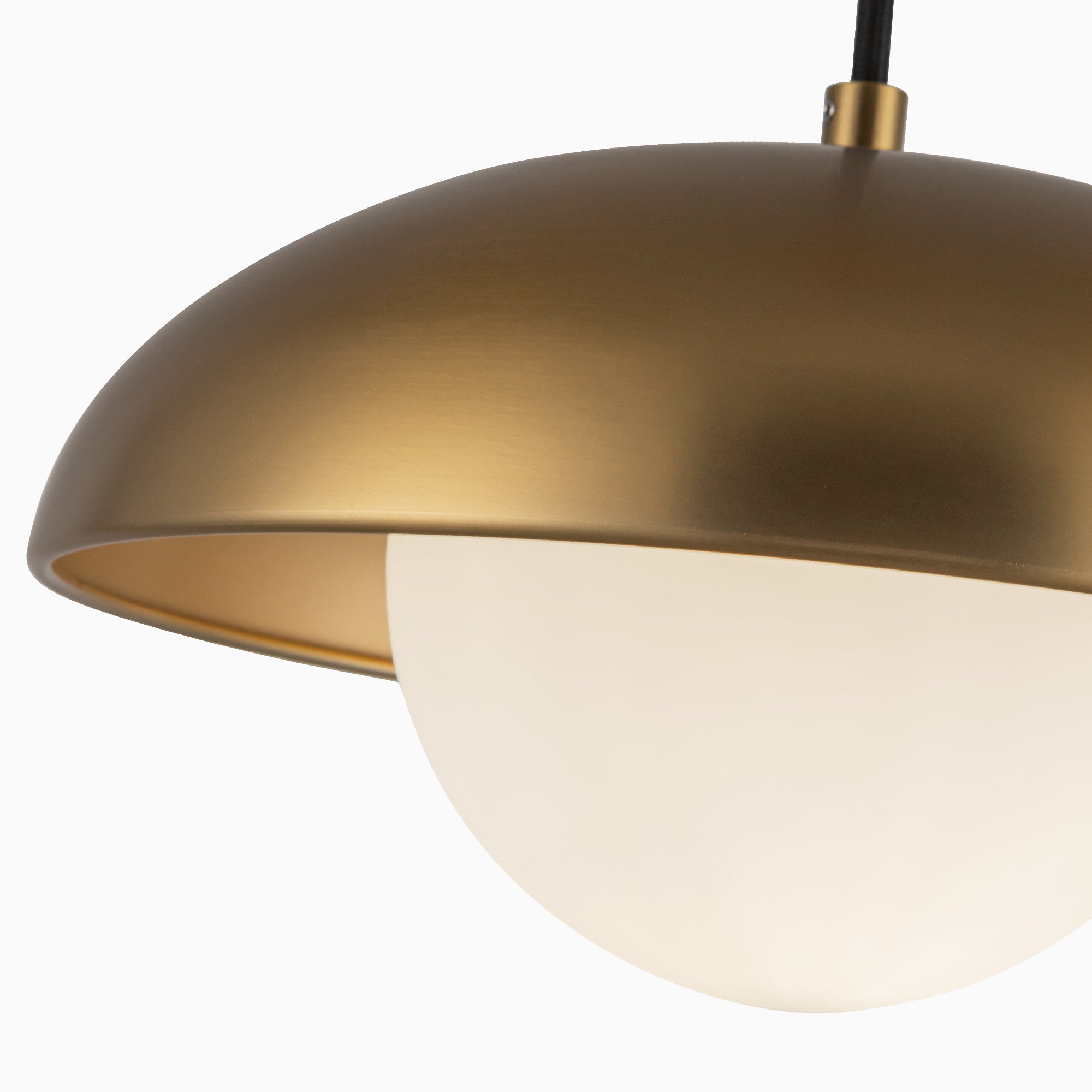 Harriet 11" 1 Light Pendant in Aged Gold/Opal Matte Glass