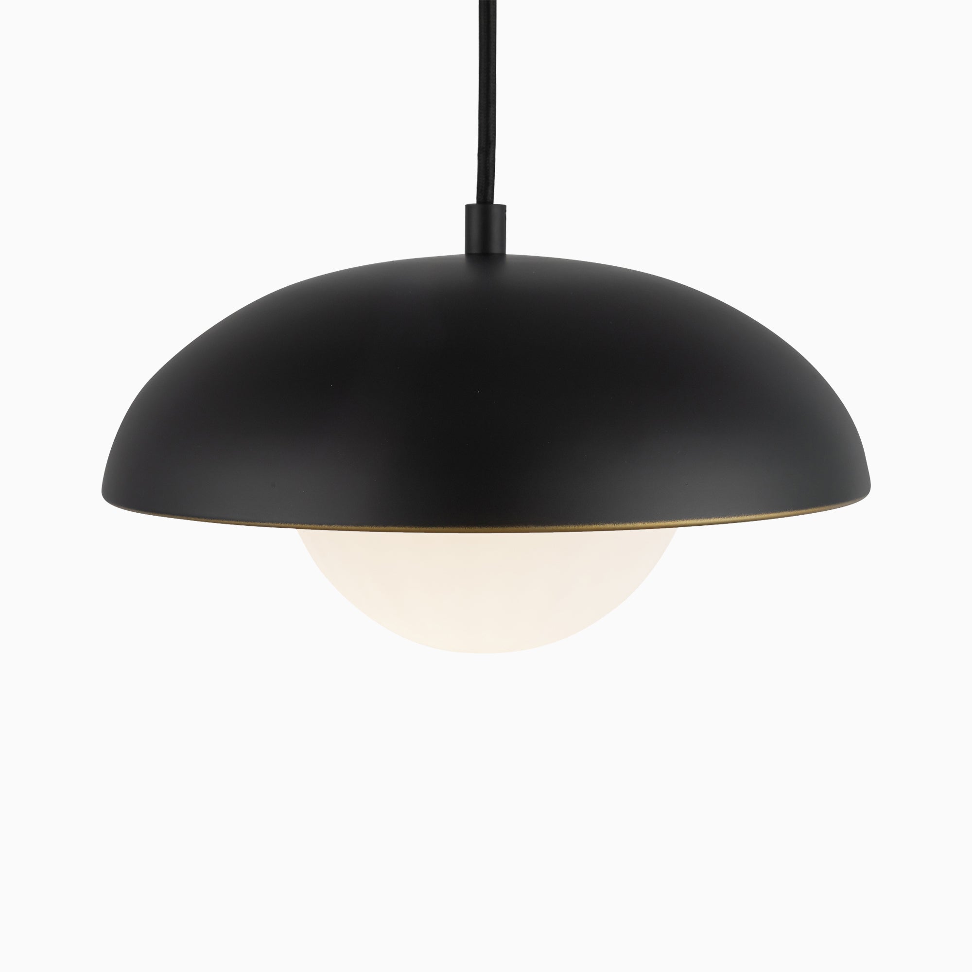 Harriet 11" 1 Light Pendant in Matte Black/Opal Matte Glass
