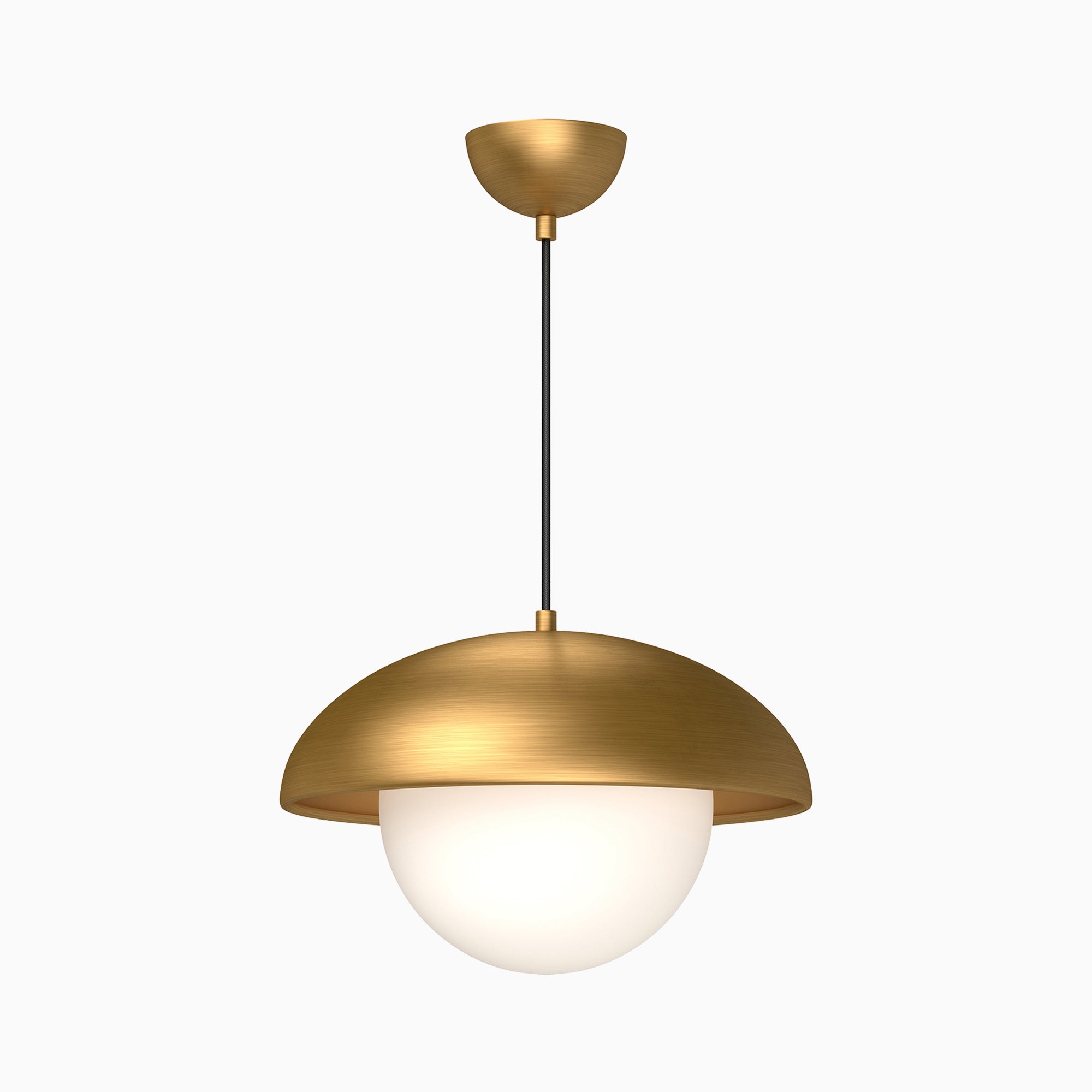 Harriet 16" 1 Light Pendant in Aged Gold/Opal Matte Glass