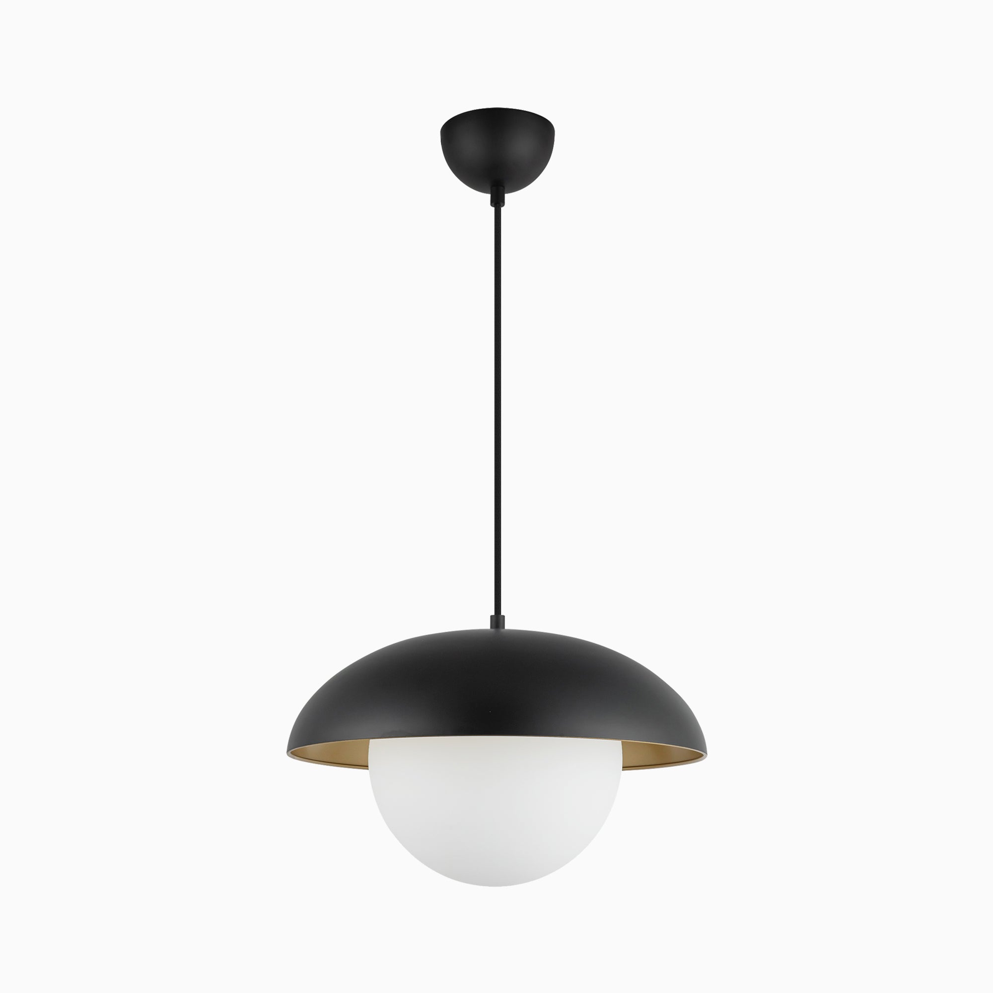 Harriet 16" 1 Light Pendant in Matte Black/Opal Matte Glass