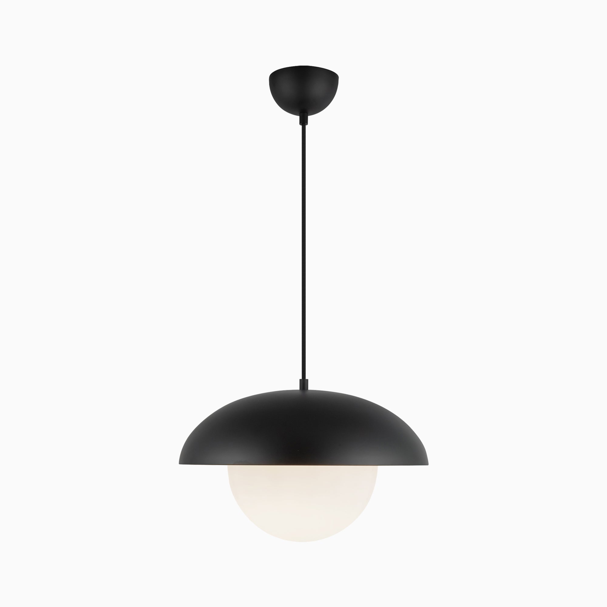 Harriet 16" 1 Light Pendant in Matte Black/Opal Matte Glass