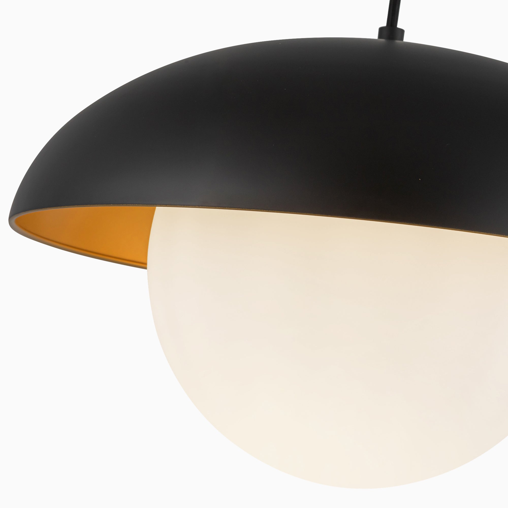Harriet 16" 1 Light Pendant in Matte Black/Opal Matte Glass
