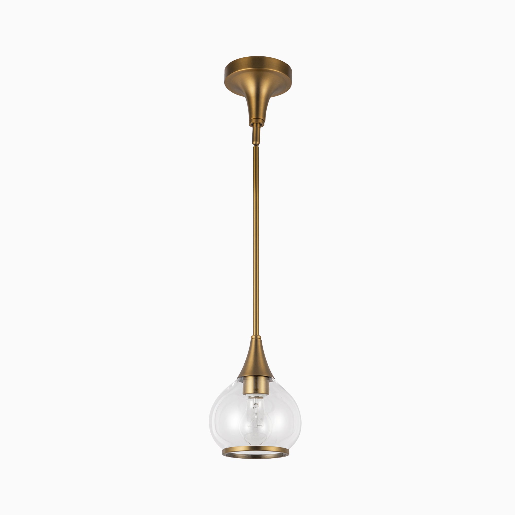 Eleanor 6" 1 Light Pendant in Aged Gold/Clear Glass