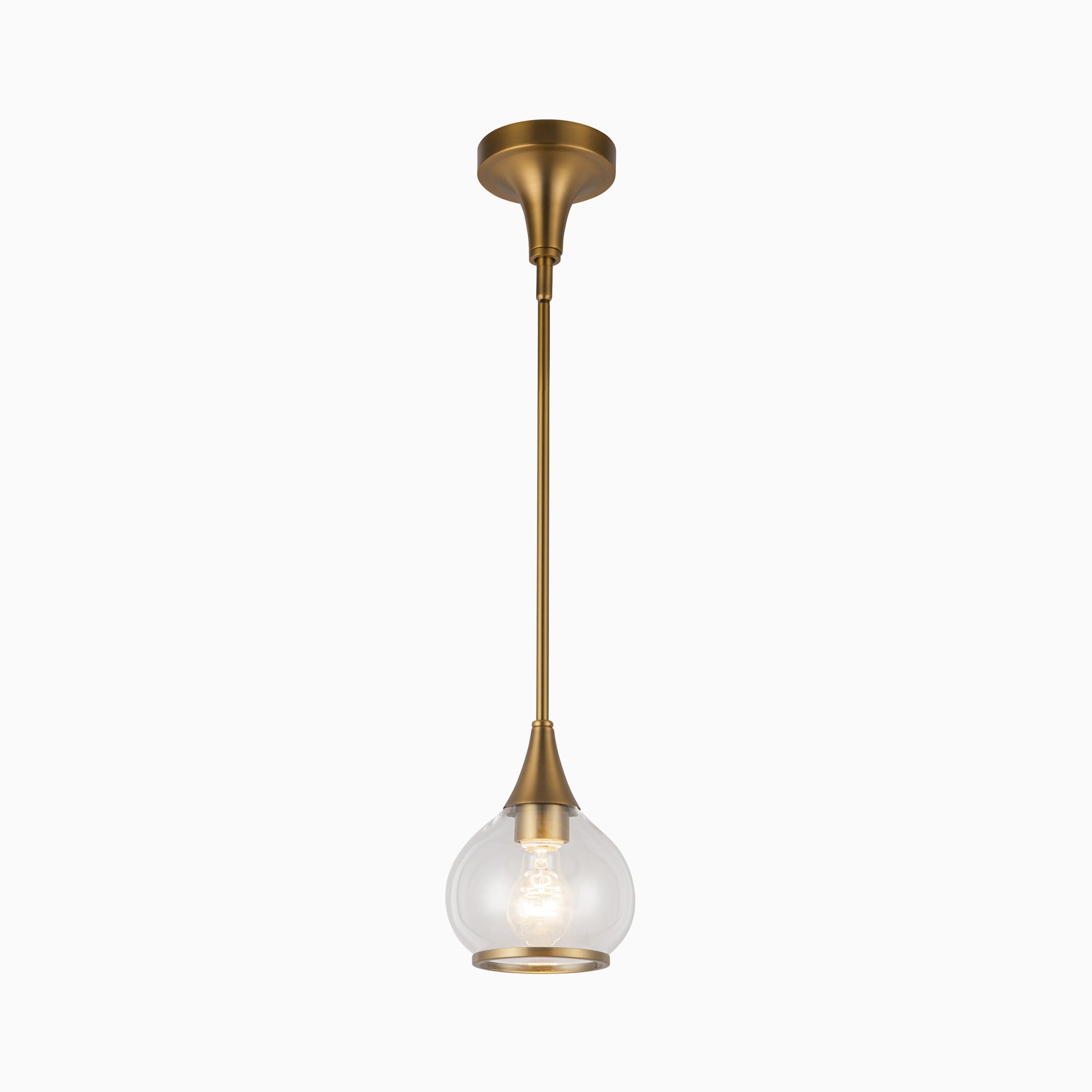 Eleanor 6" 1 Light Pendant in Aged Gold/Clear Glass