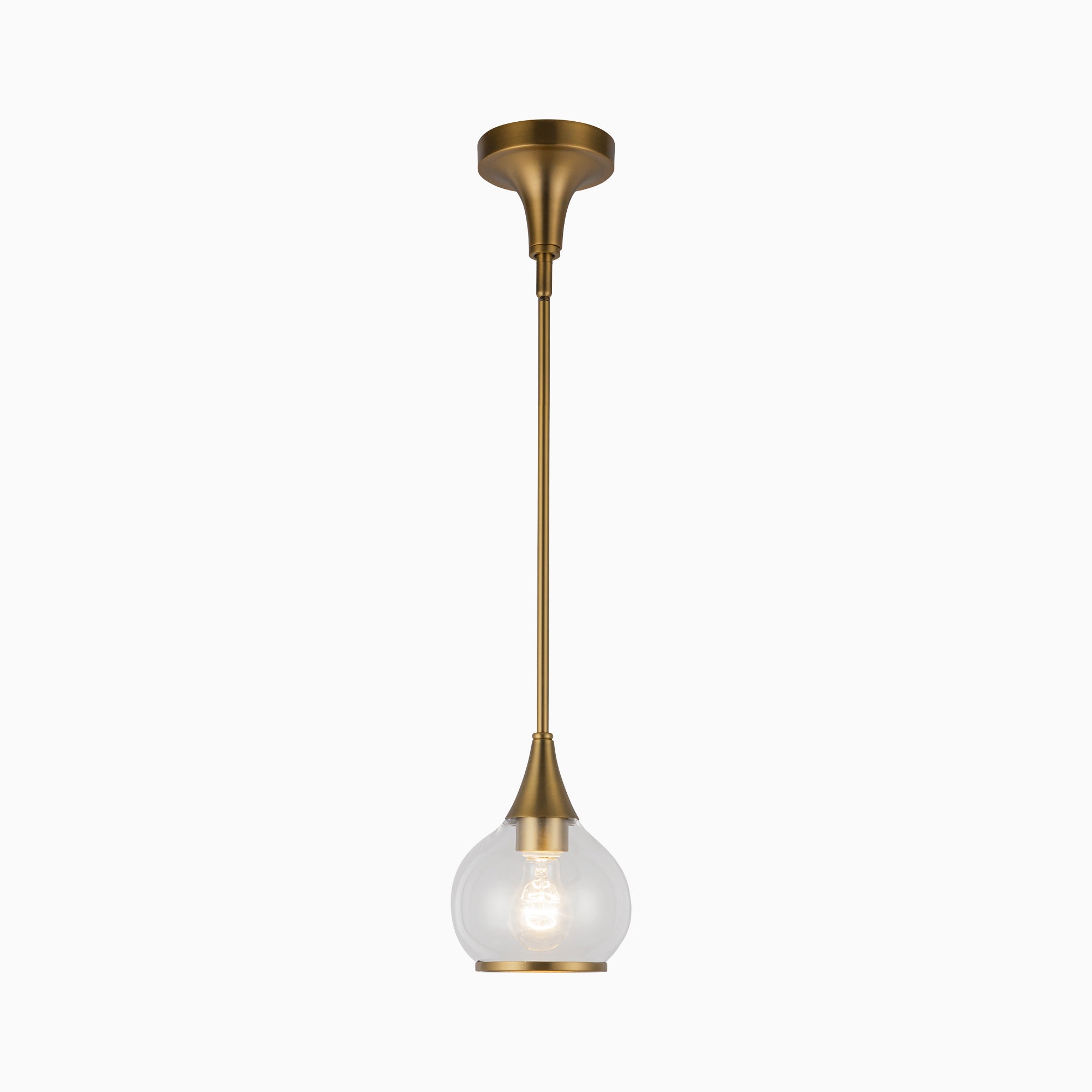 Eleanor 6" 1 Light Pendant in Aged Gold/Clear Glass