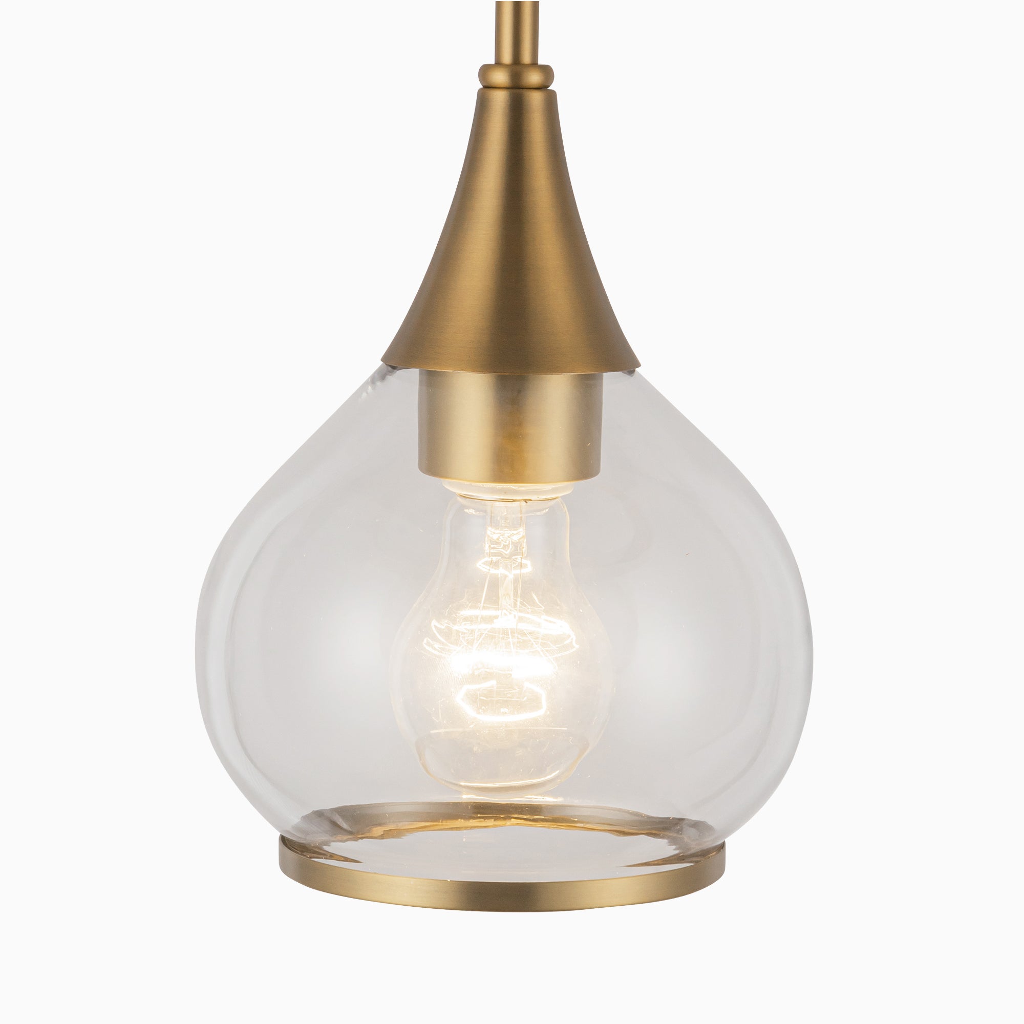Eleanor 6" 1 Light Pendant in Aged Gold/Clear Glass