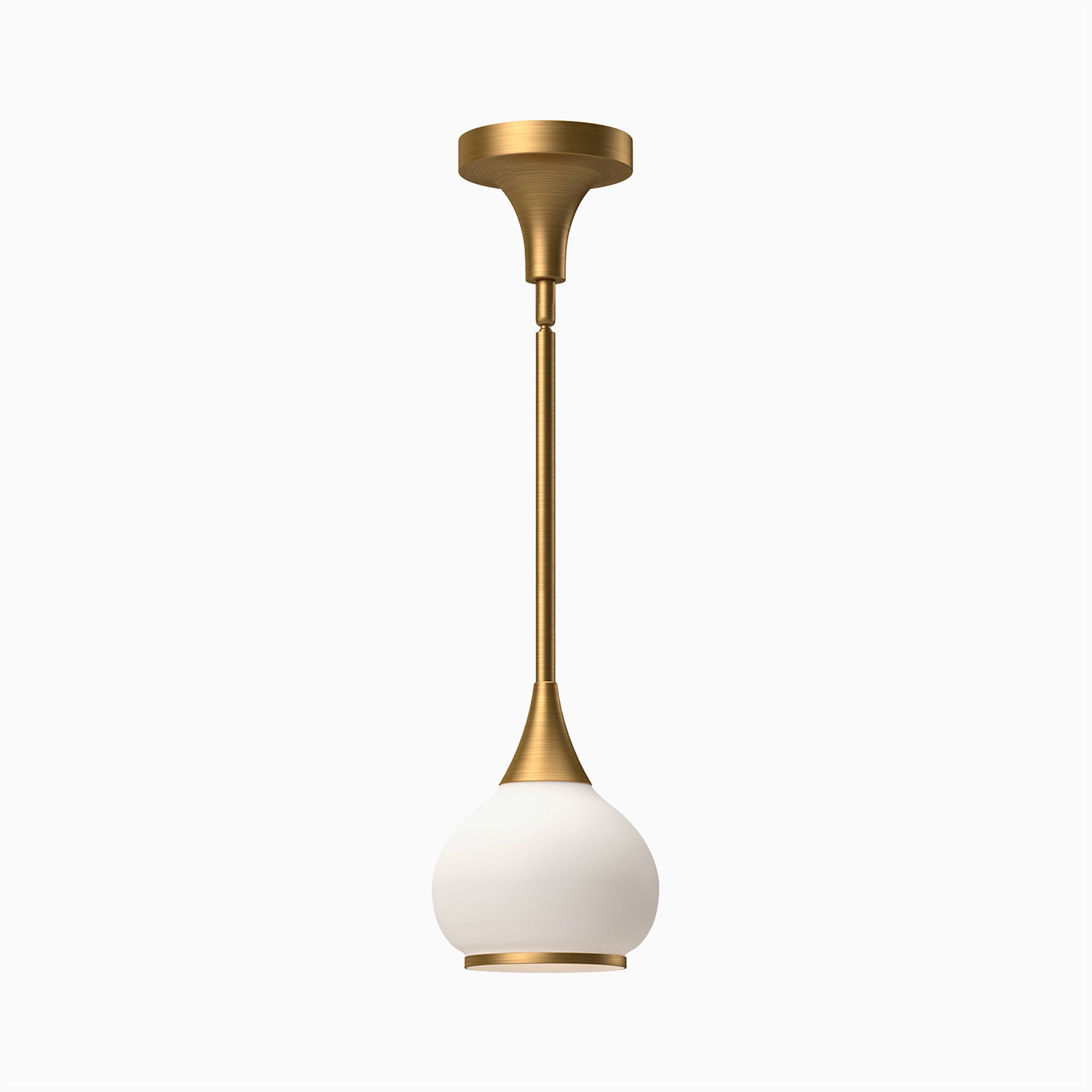 Eleanor 6" 1 Light Pendant in Aged Gold/Opal Matte Glass