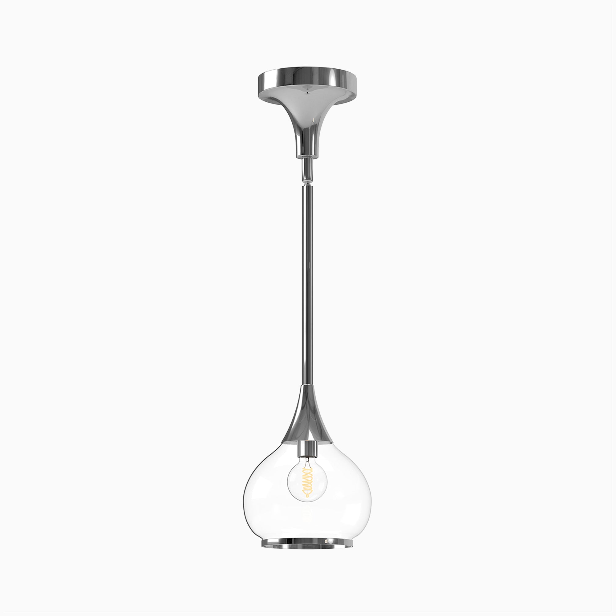 Eleanor 6" 1 Light Pendant in Chrome/Clear Glass