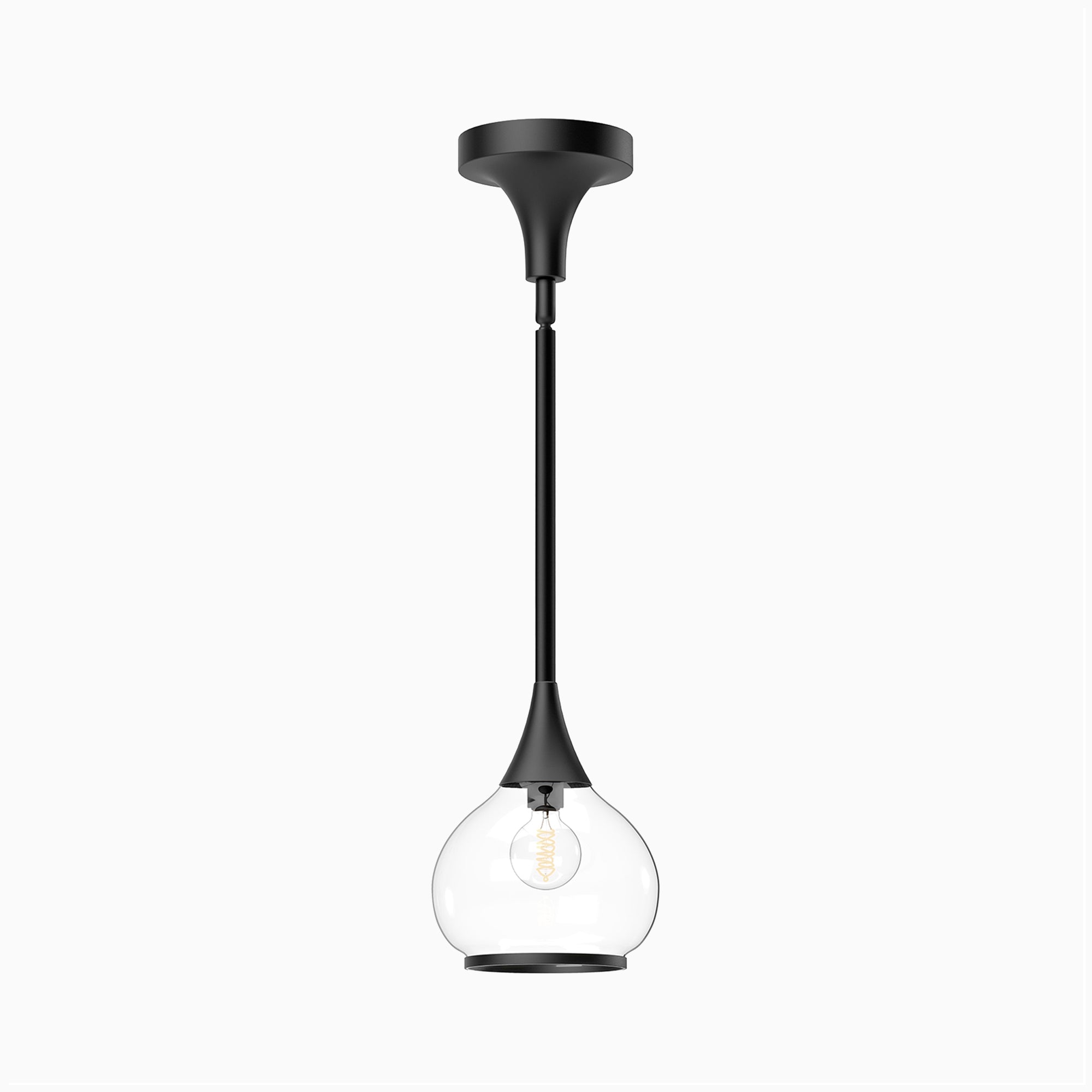Eleanor 6" 1 Light Pendant in Clear Glass/Matte Black