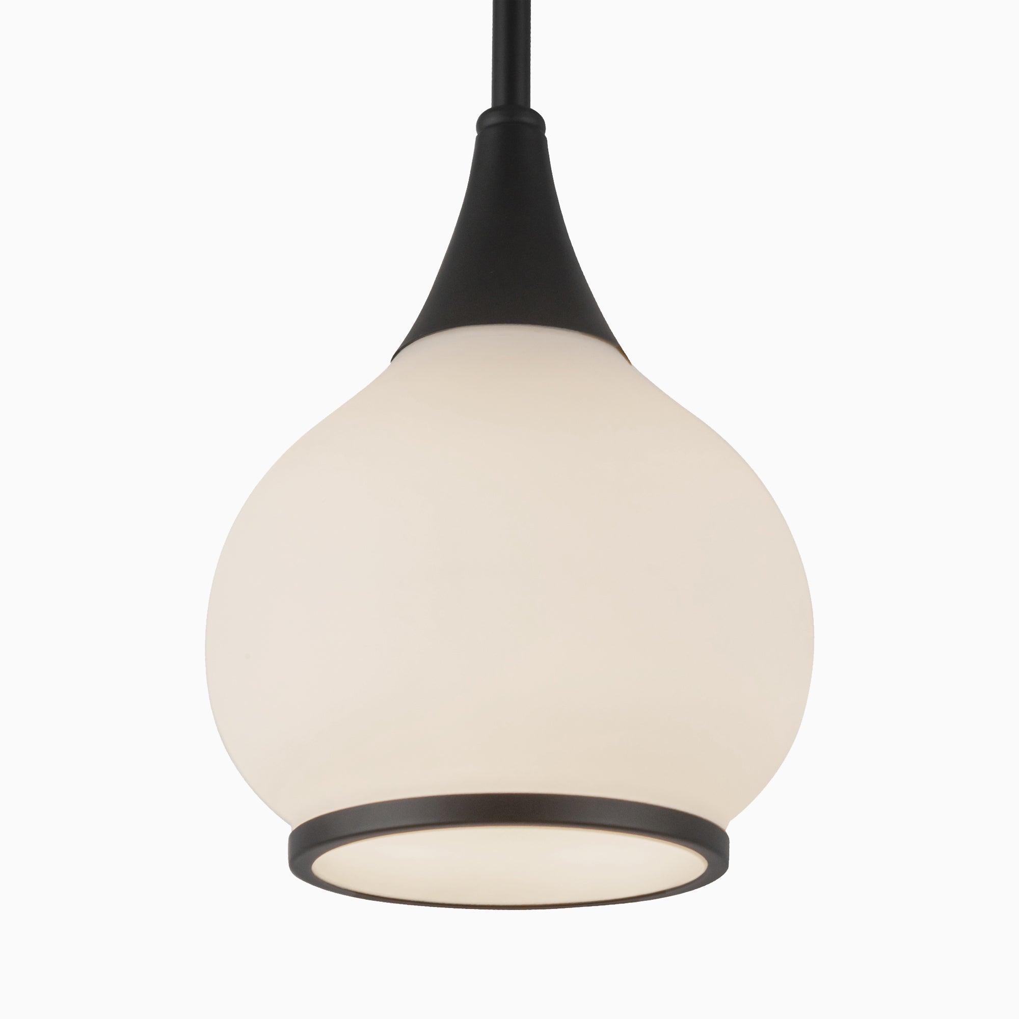 Eleanor 6" 1 Light Pendant in Matte Black/Opal Matte Glass