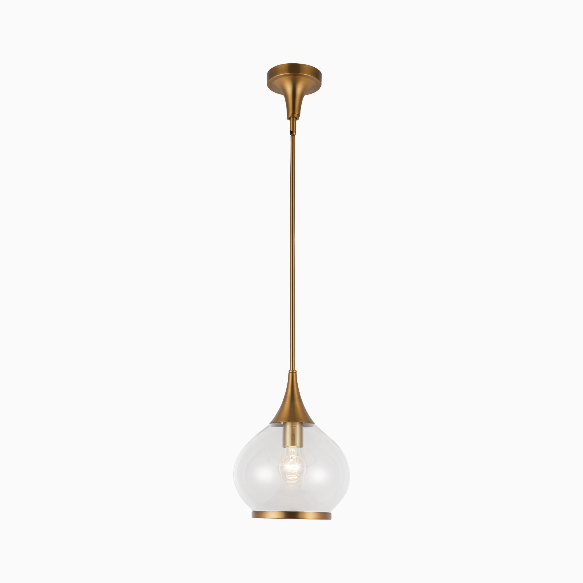 Eleanor 10" 1 Light Pendant in Aged Gold/Clear Glass