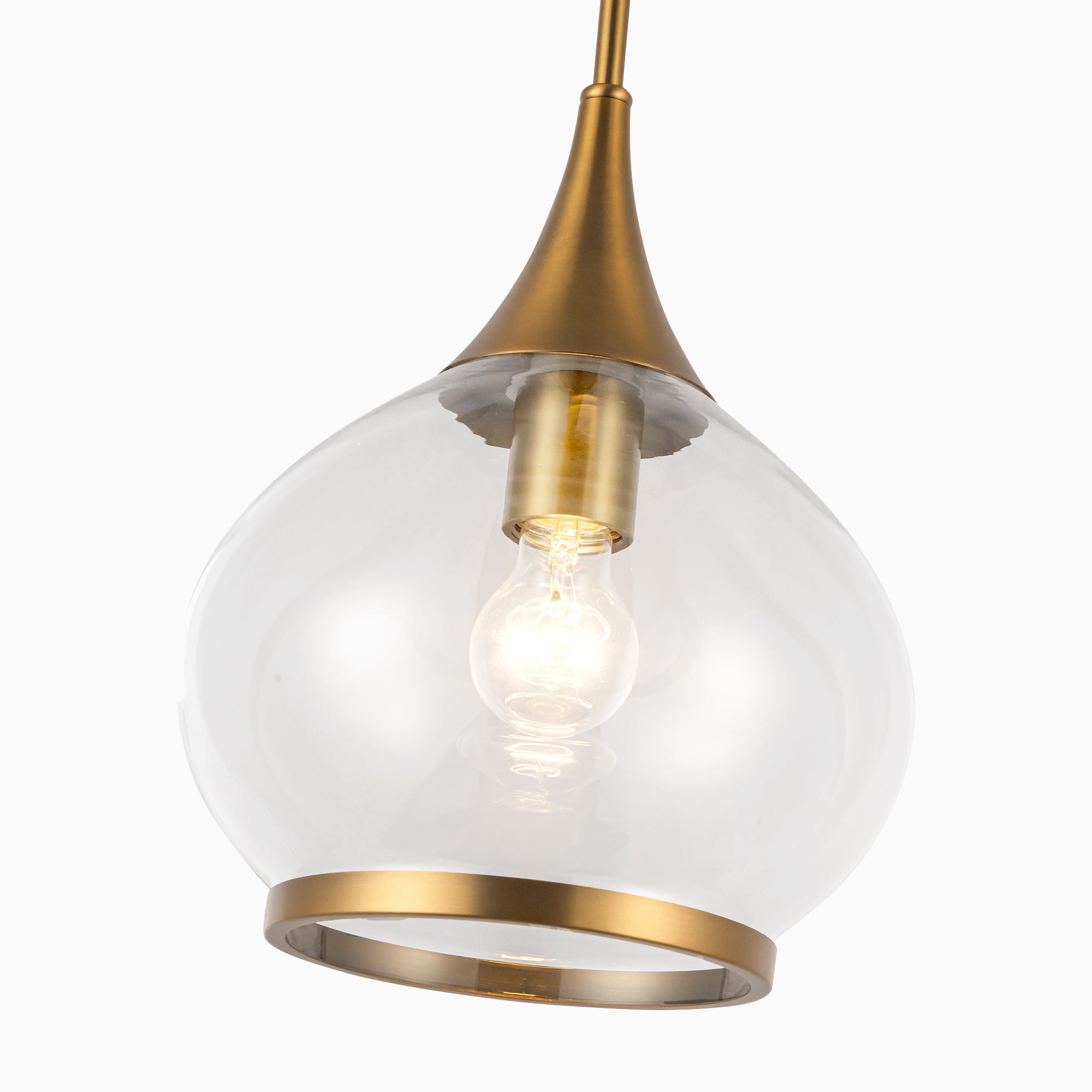 Eleanor 10" 1 Light Pendant in Aged Gold/Clear Glass