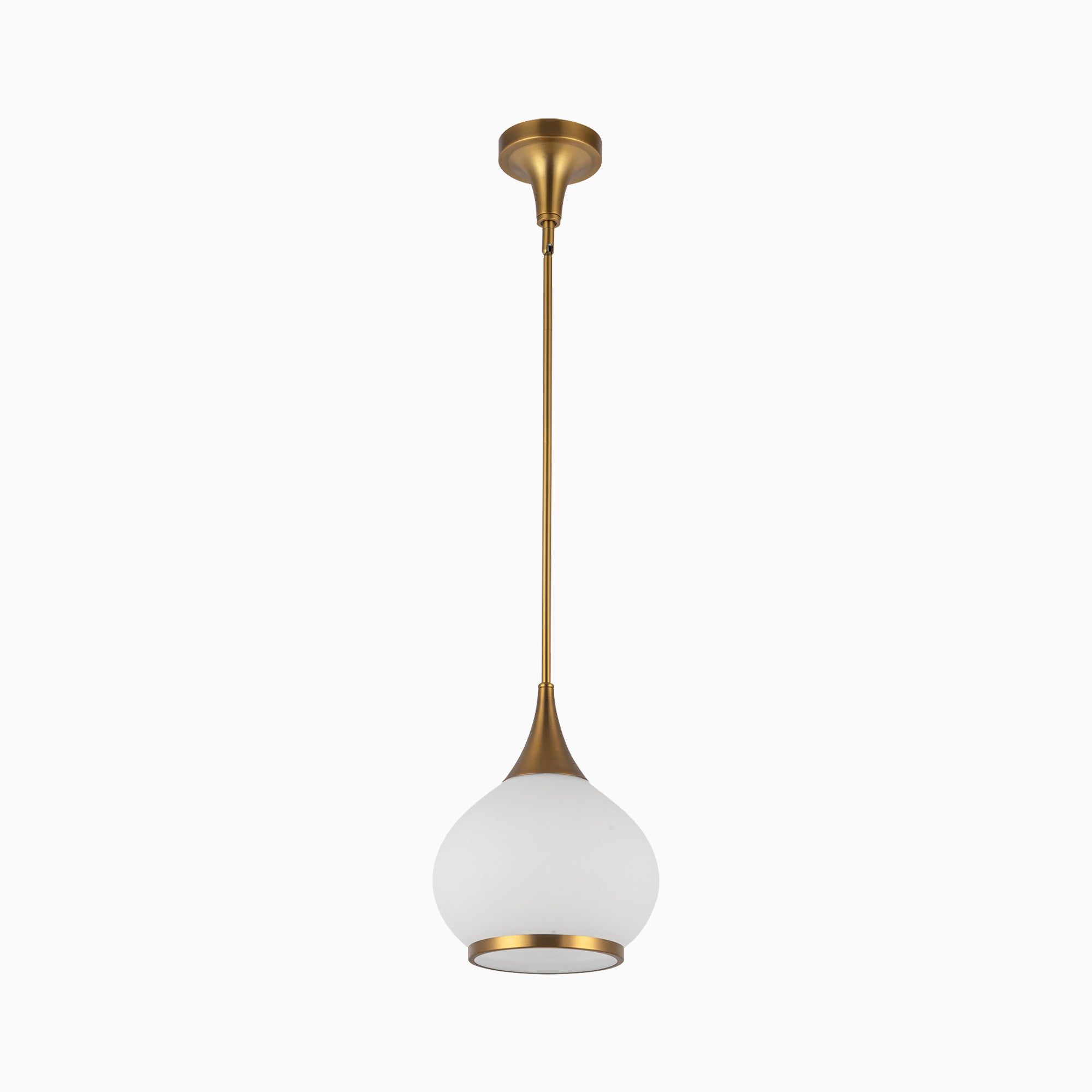Eleanor 10" 1 Light Pendant in Aged Gold/Opal Matte Glass