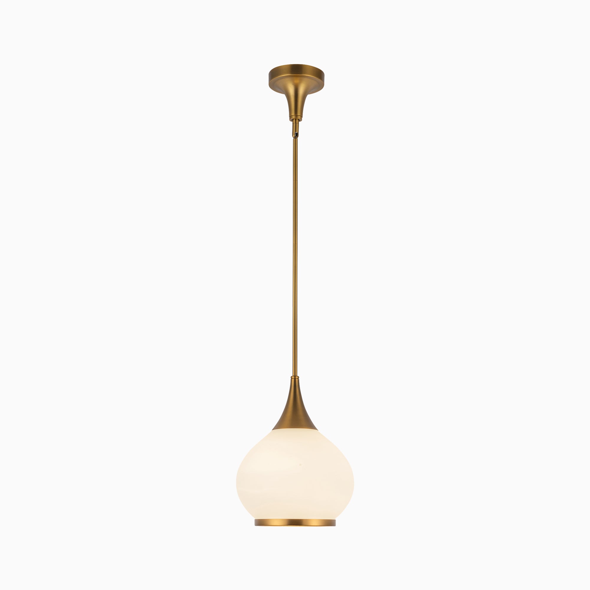 Eleanor 10" 1 Light Pendant in Aged Gold/Opal Matte Glass