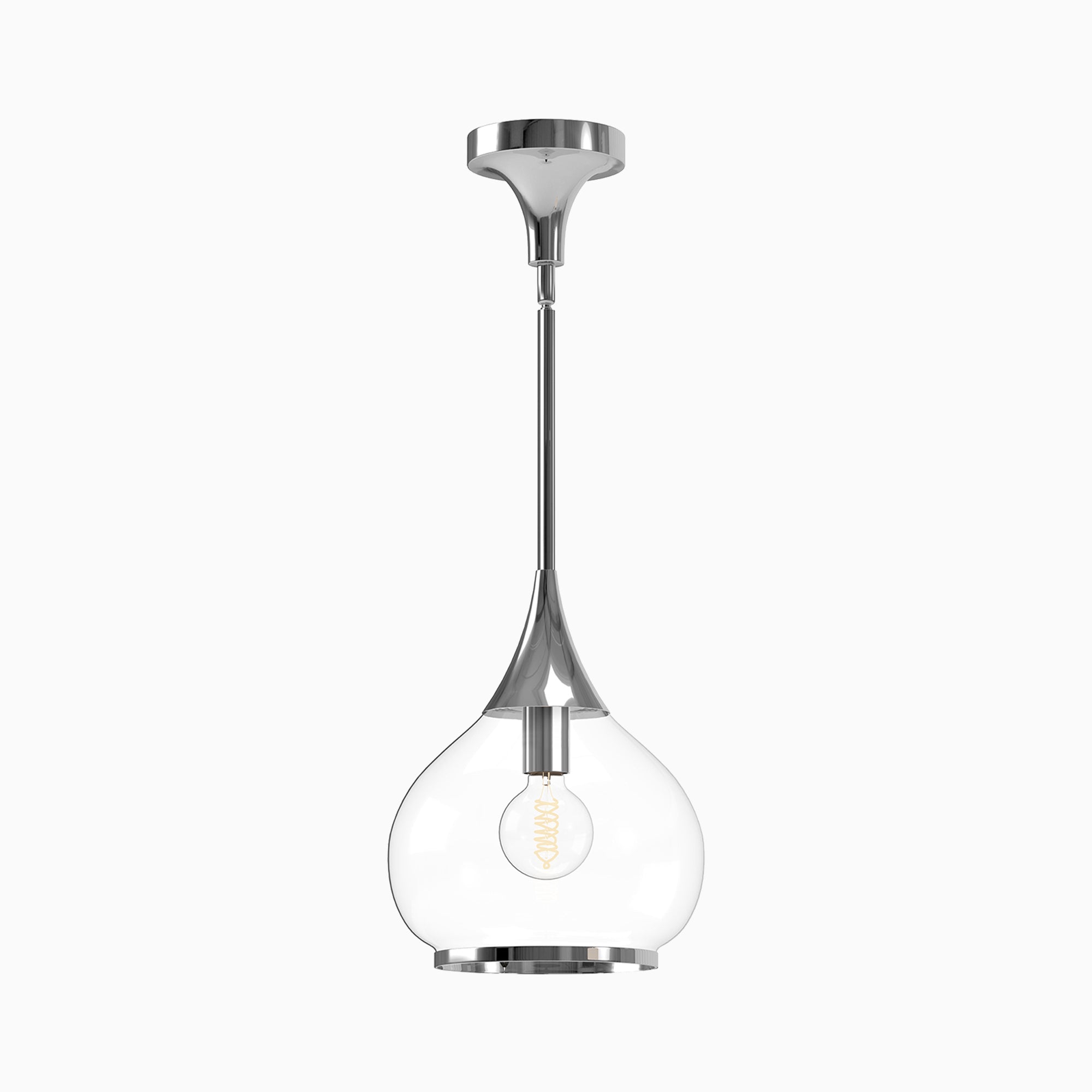 Eleanor 10" 1 Light Pendant in Chrome/Clear Glass