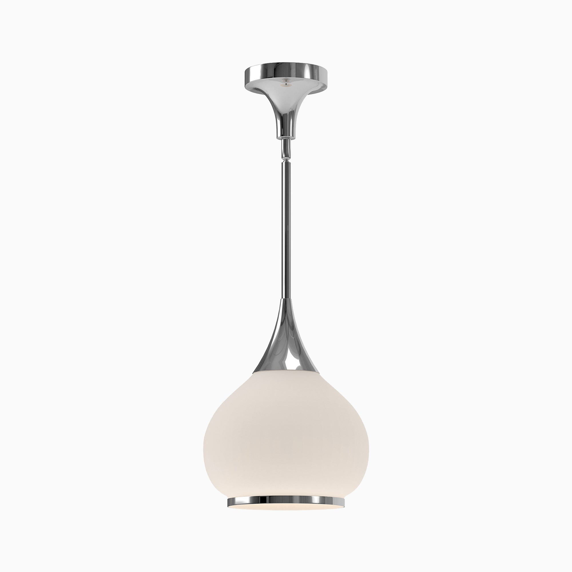 Eleanor 10" 1 Light Pendant in Chrome/Opal Matte Glass