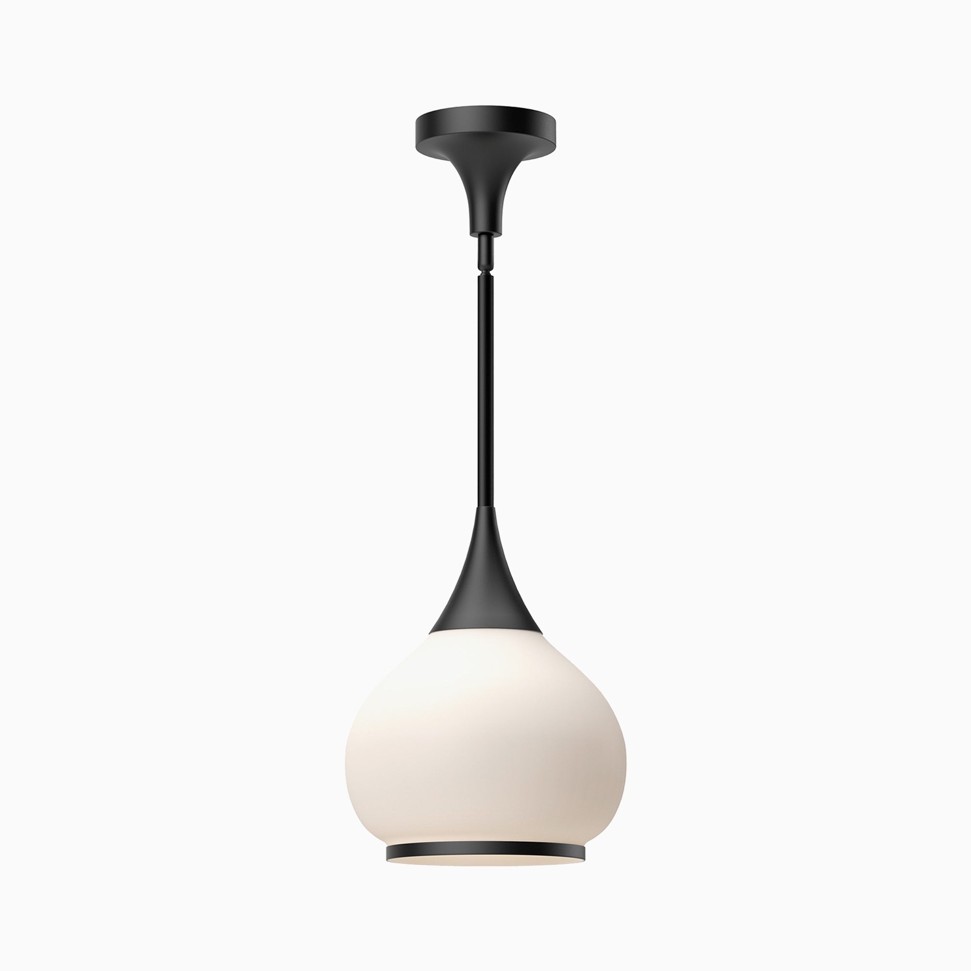 Eleanor 10" 1 Light Pendant in Matte Black/Opal Matte Glass