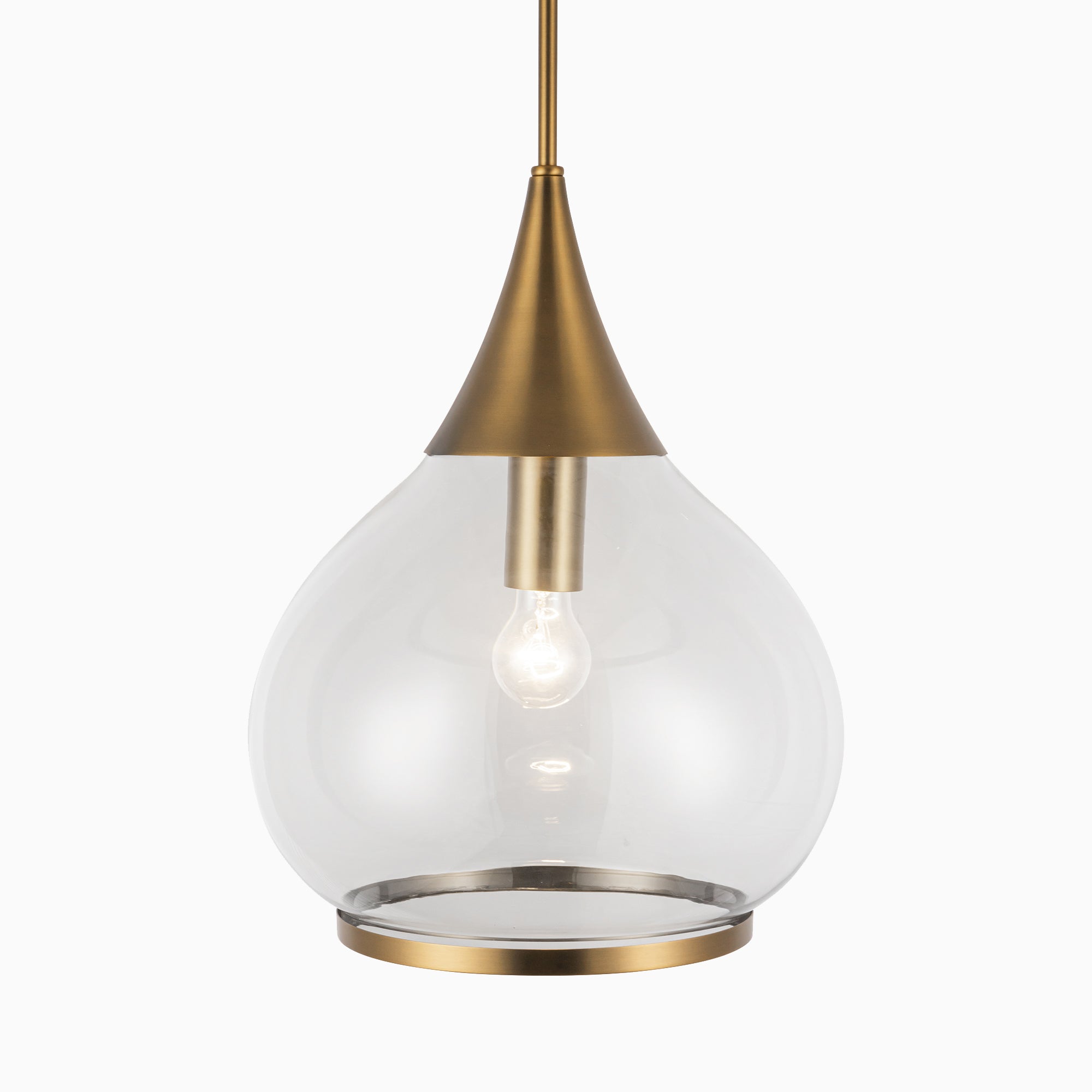 Eleanor 14" 1 Light Pendant in Aged Gold/Clear Glass
