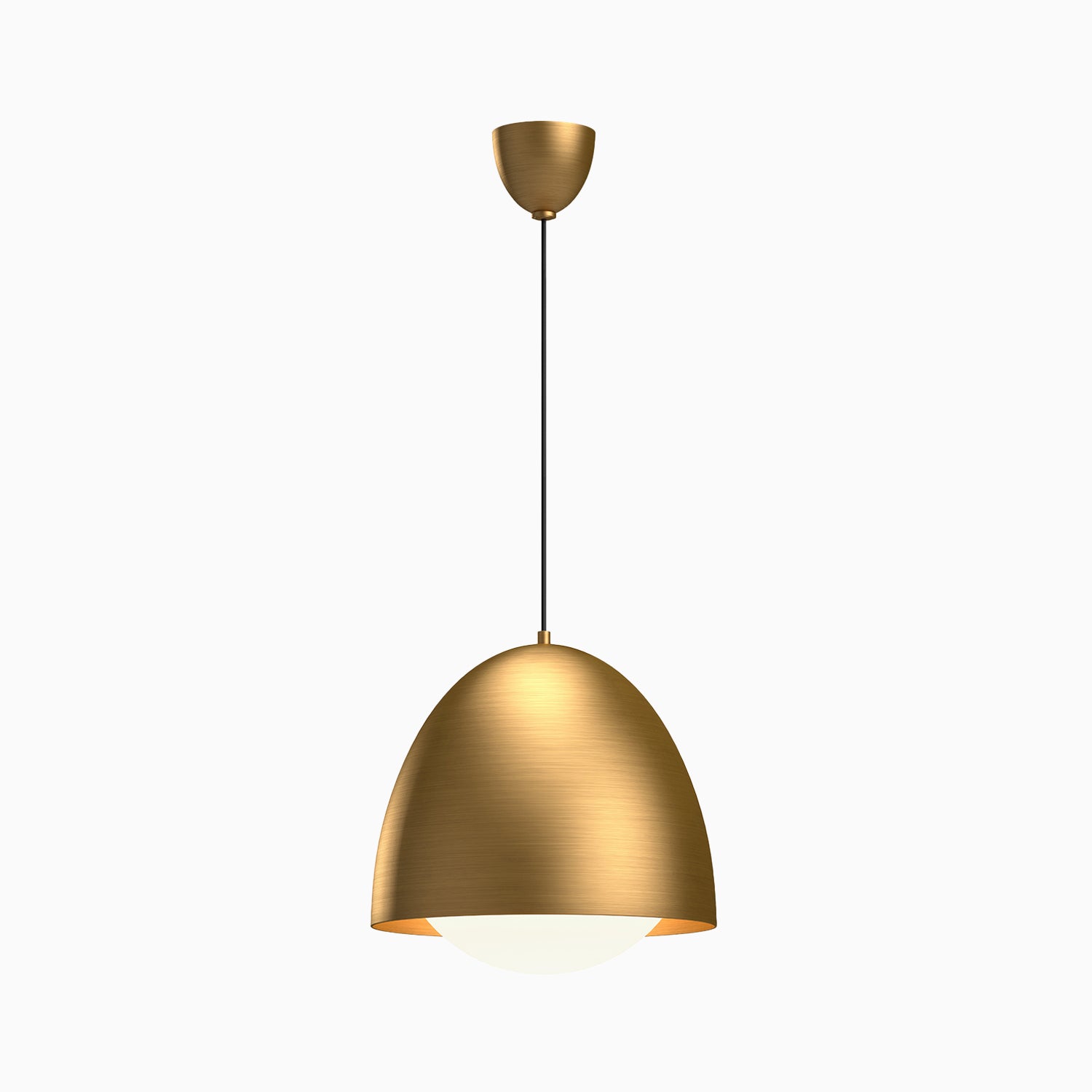 Carrey 16" 1 Light Pendant in Aged Gold/Opal Matte Glass