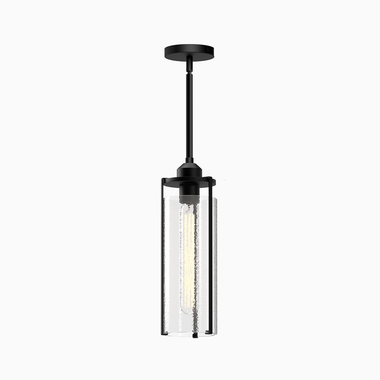 Howell 5" 1 Light Pendant in Clear Water Glass/Matte Black