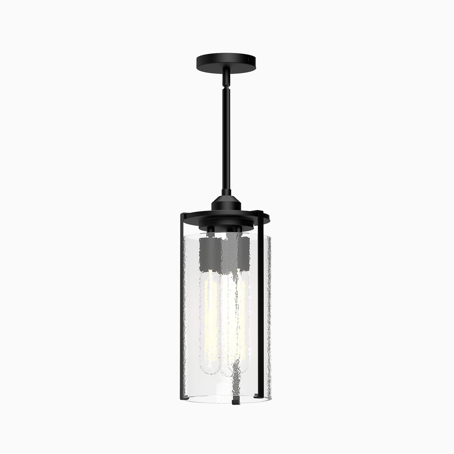 Howell 7" 3 Lights Pendant in Matte Black/Clear Water Glass