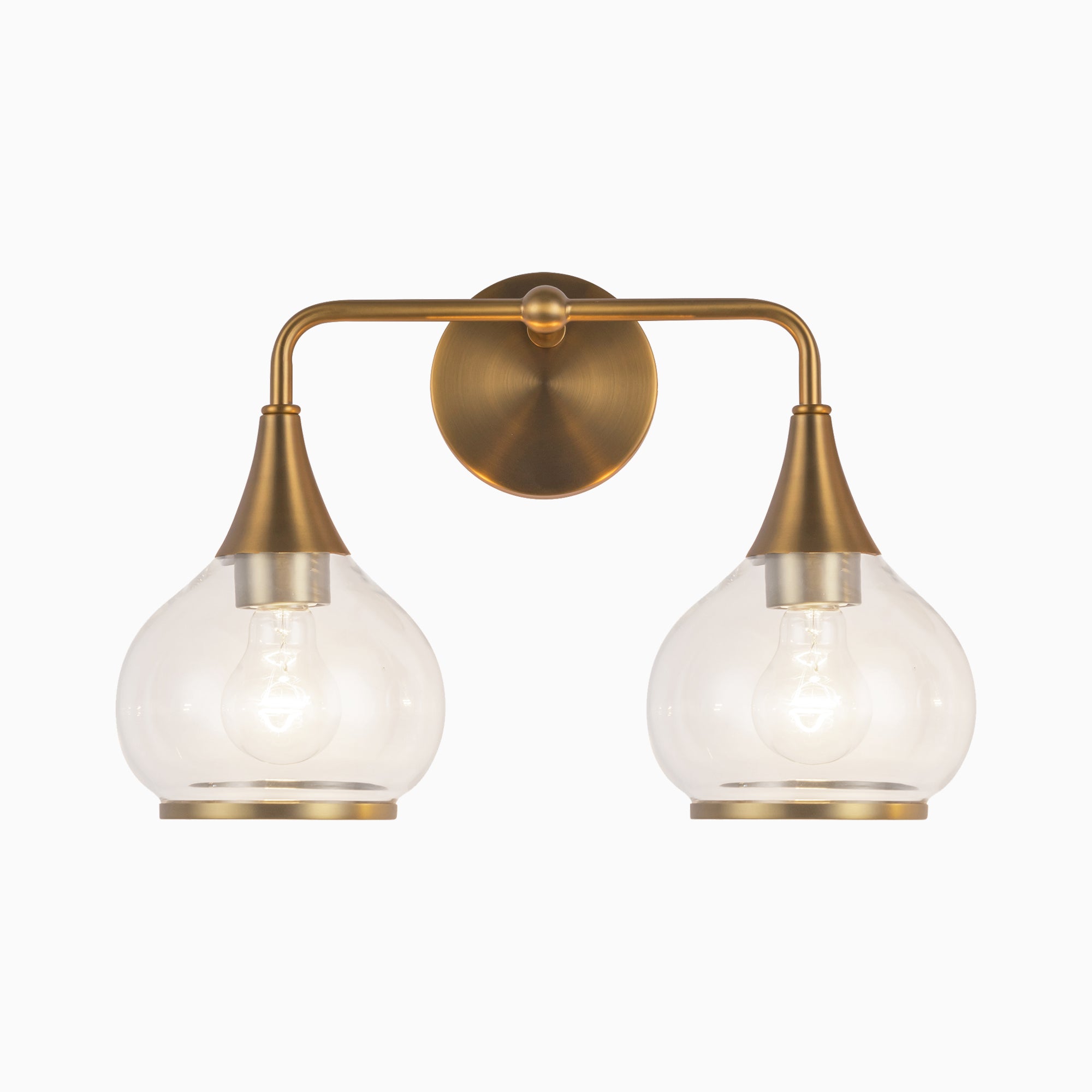 Eleanor 17" 2 Lights Vanity Light in Aged Gold/Clear Glass