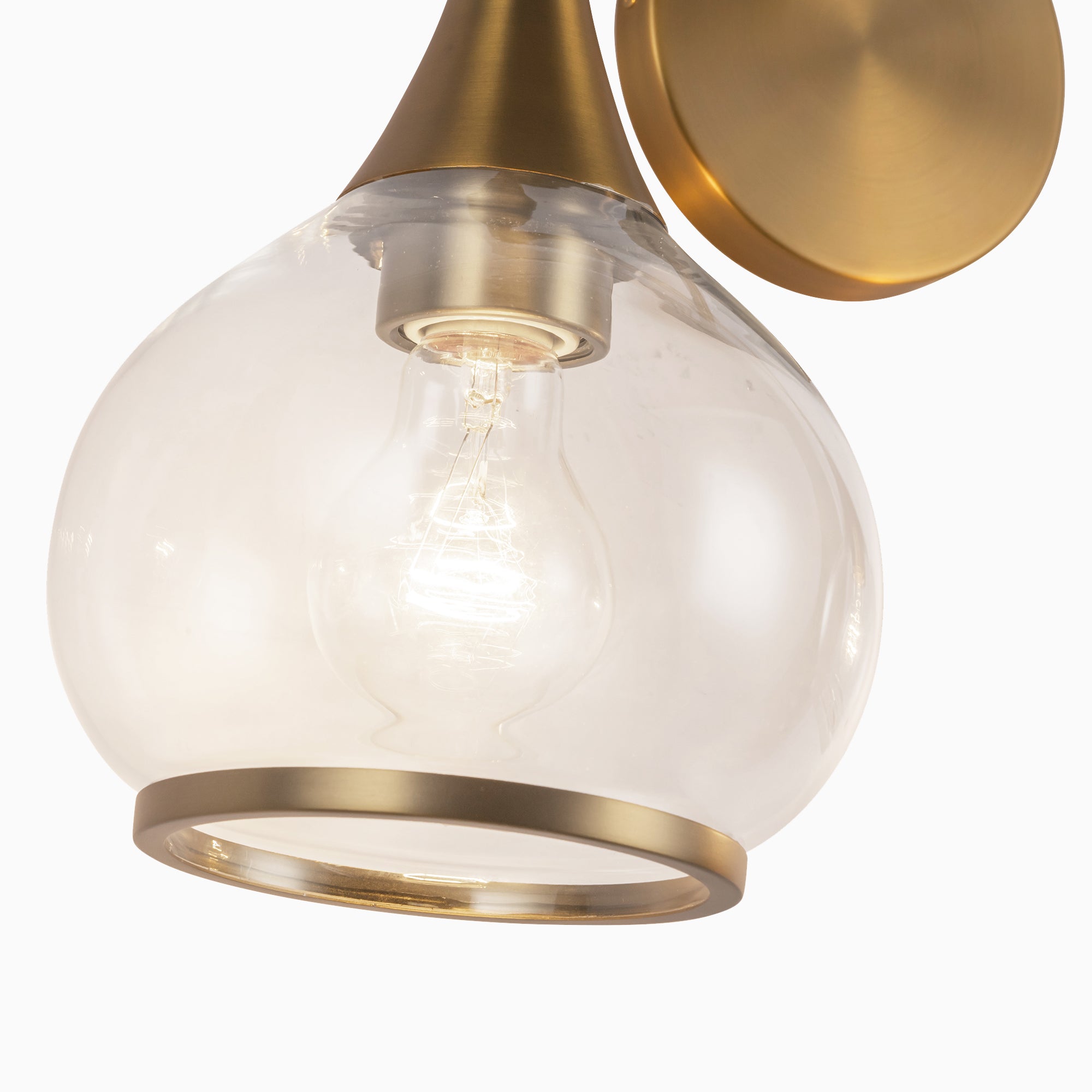 Eleanor 17" 2 Lights Vanity Light in Aged Gold/Clear Glass
