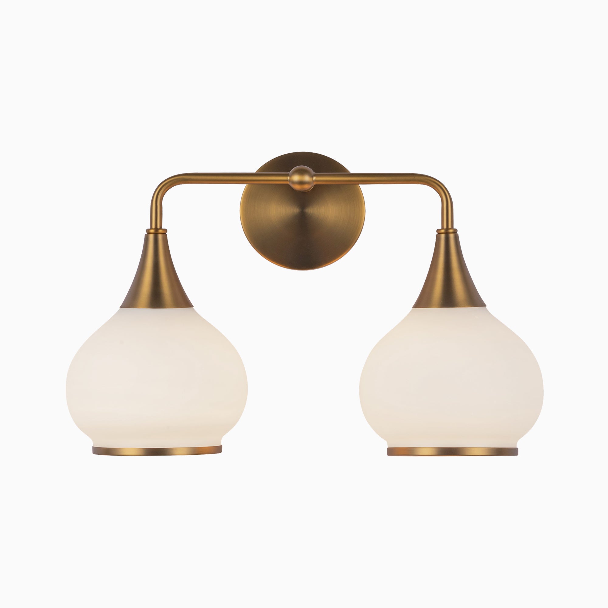 Eleanor 17" 2 Lights Vanity Light in Aged Gold/Opal Matte Glass