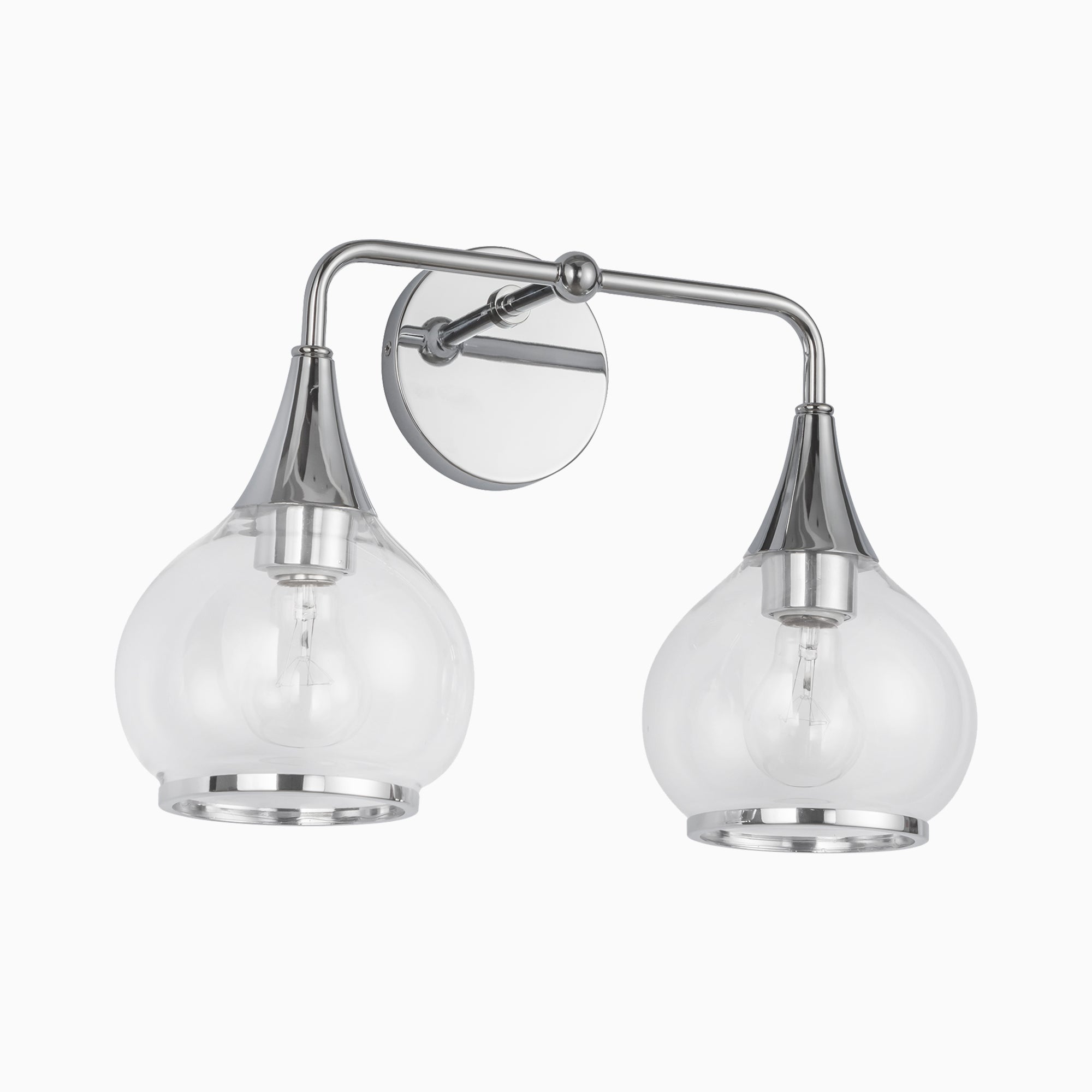 Eleanor 17" 2 Lights Vanity Light in Chrome/Clear Glass